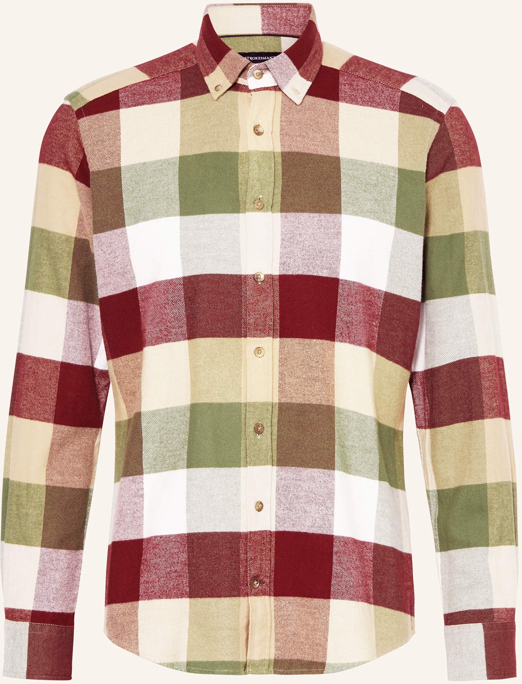 Strokesman's Flanellhemd Regular Fit gruen