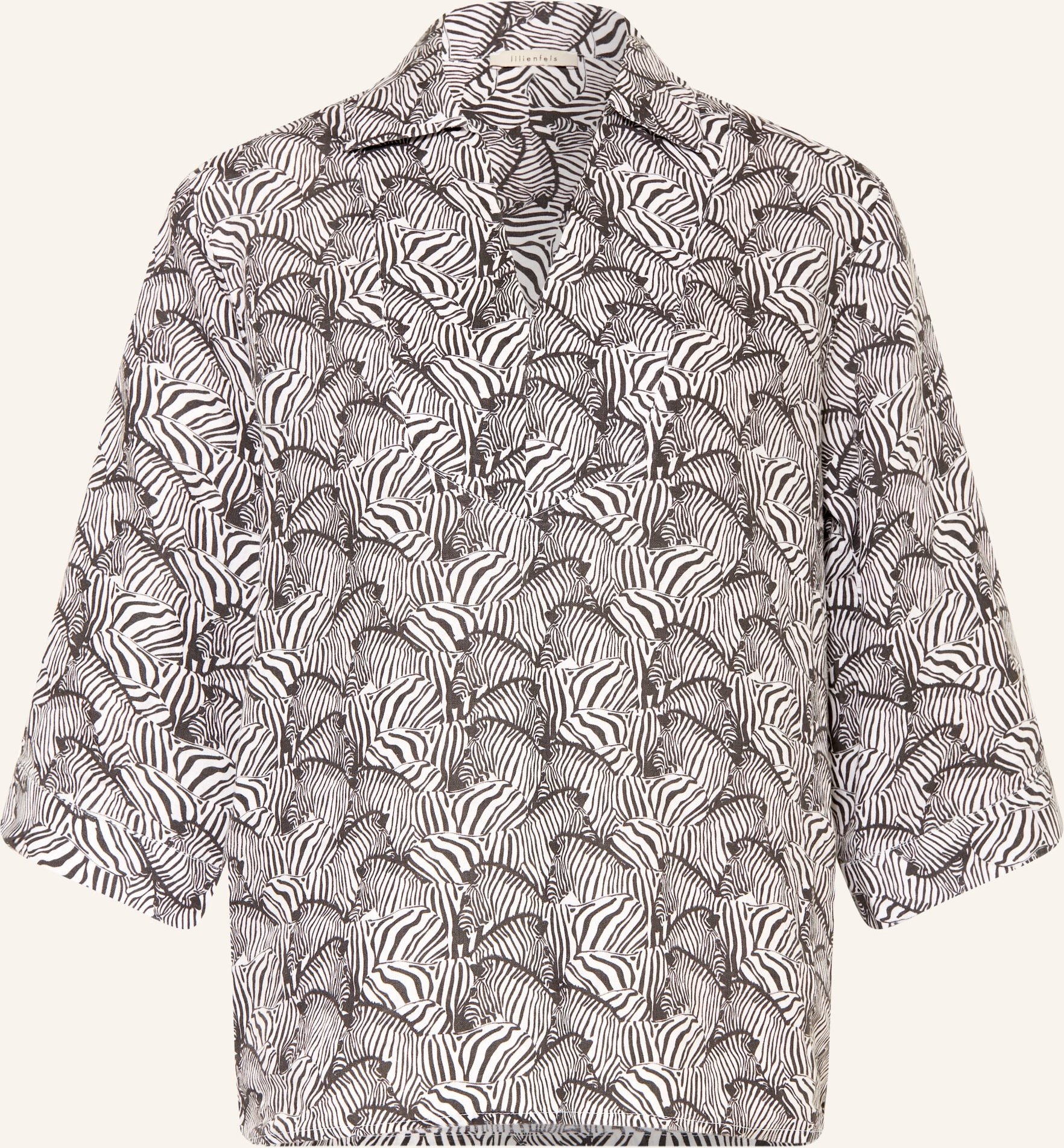 Lilienfels Blusenshirt Aus Leinen Mit 3/4-Arm schwarz