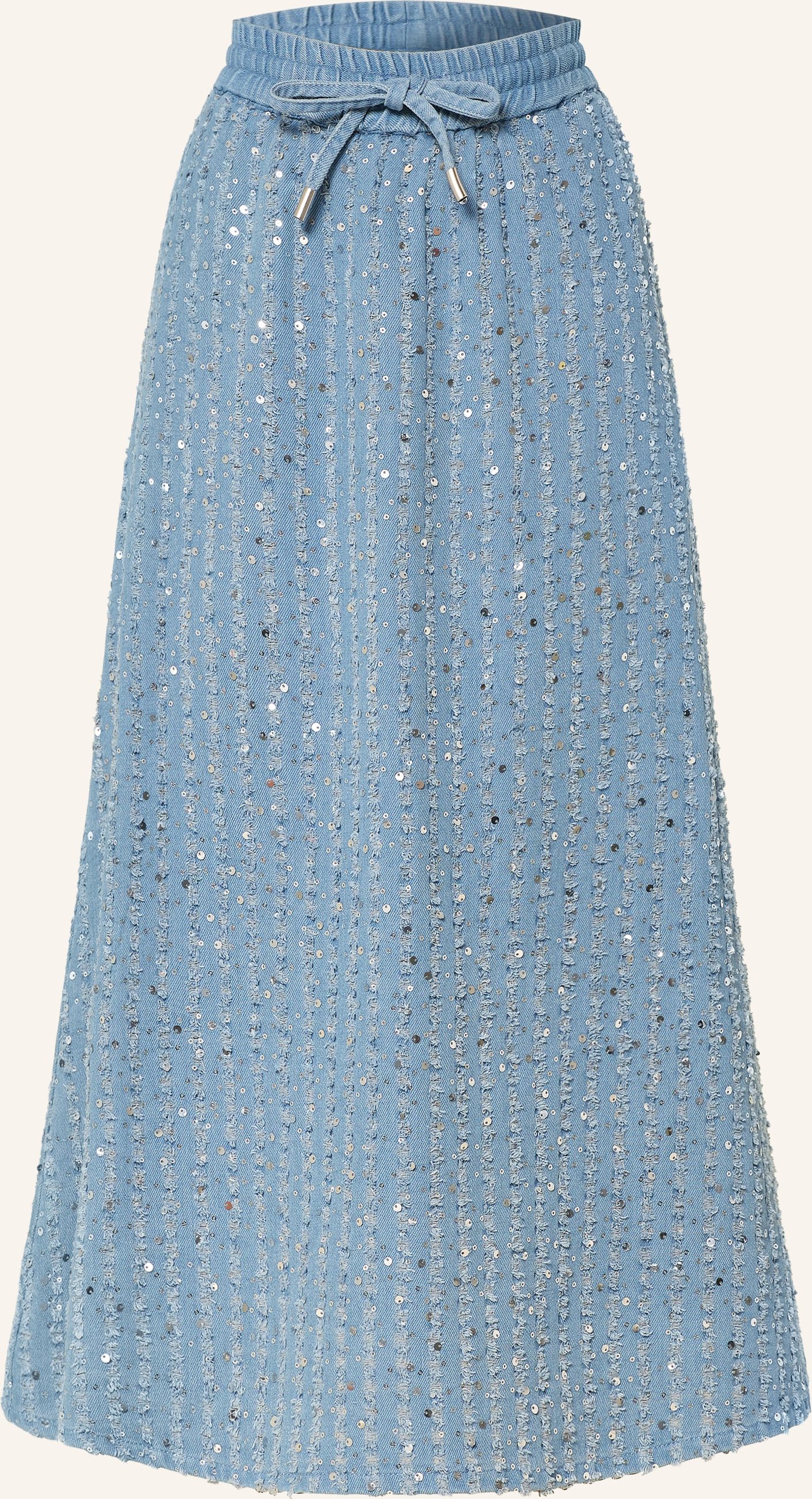 Milano Italy Jeansrock Mit Pailletten blau