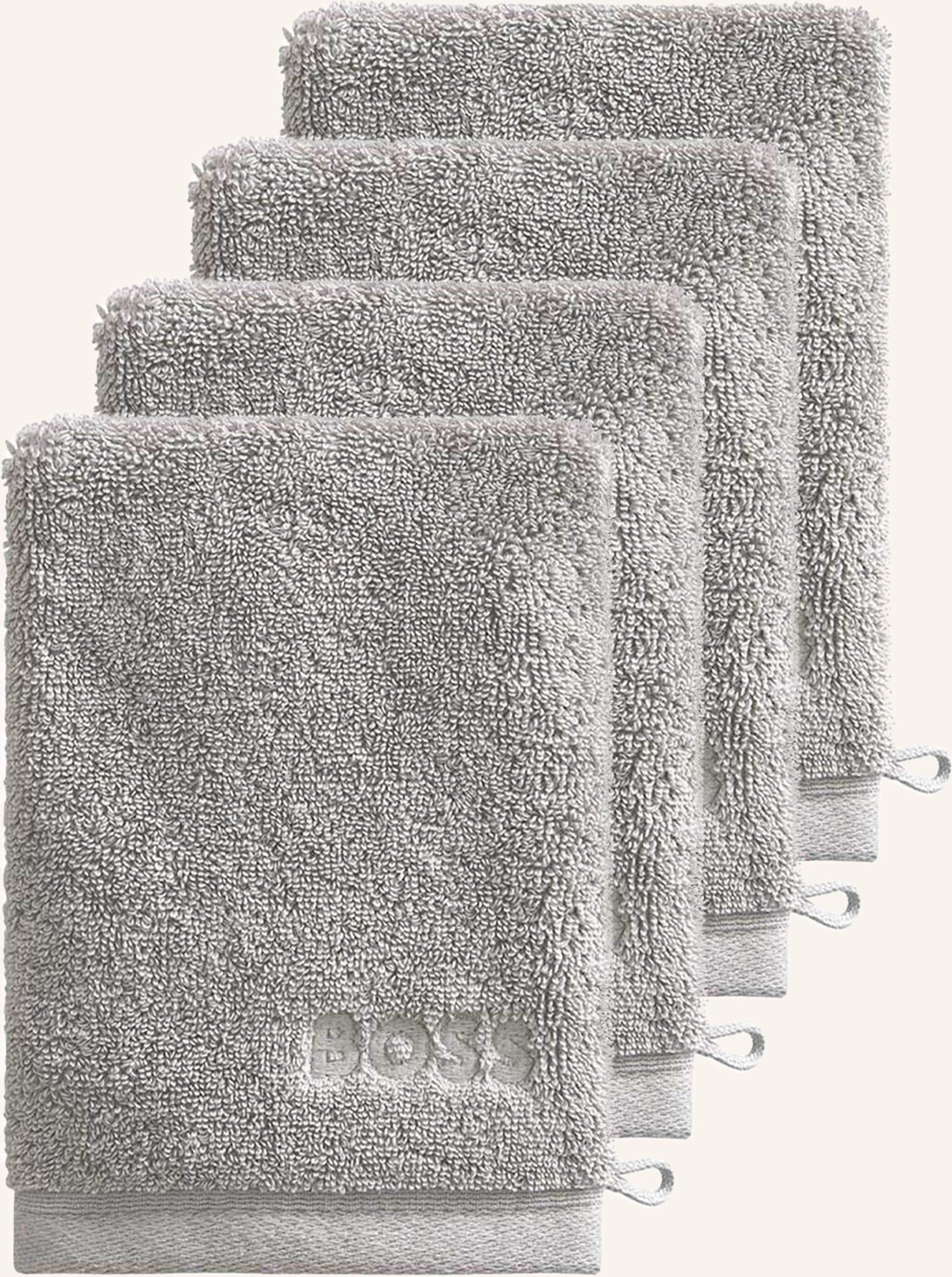 Boss Waschhandschuh 4er Set Loft silber
