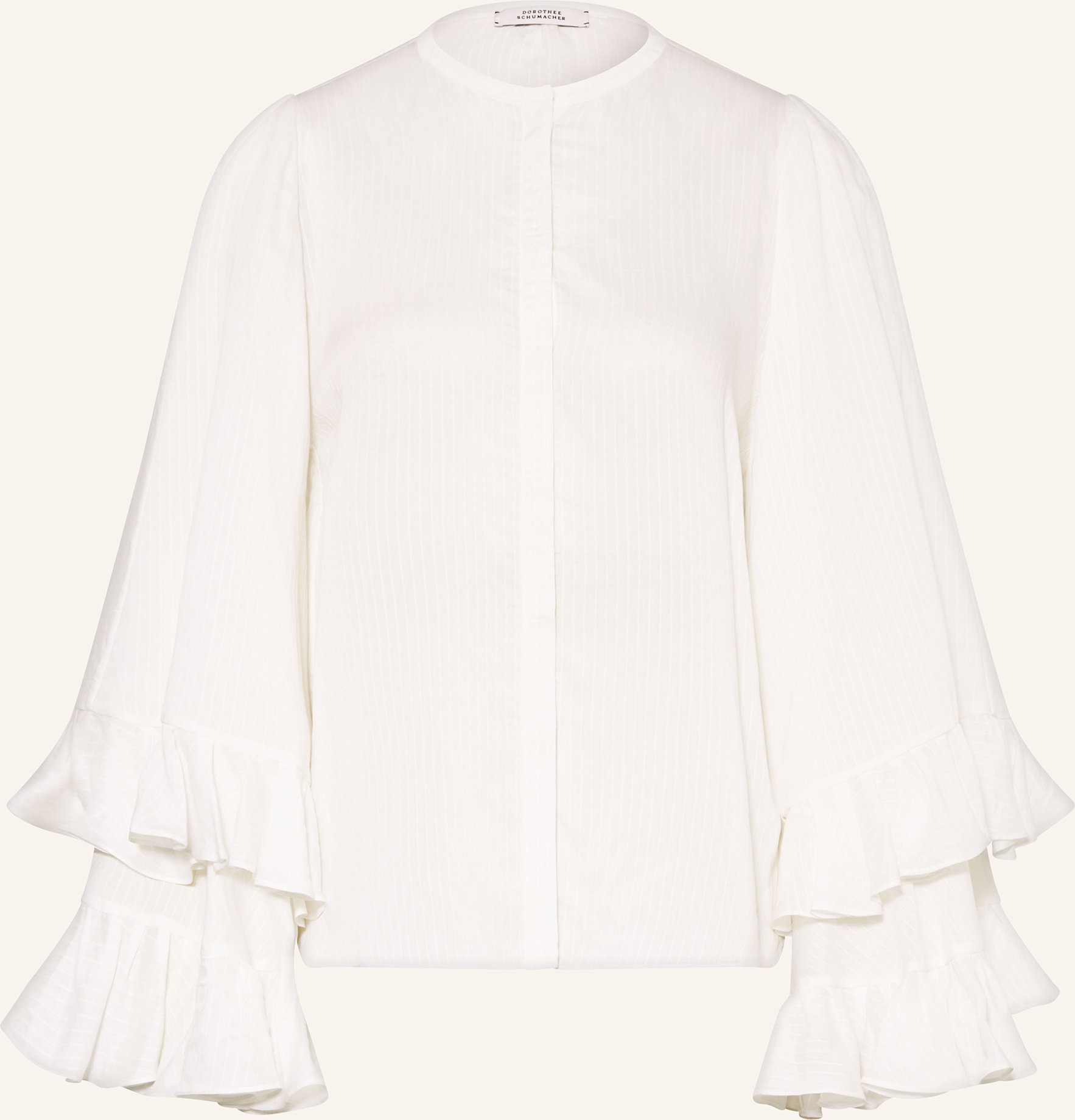 Dorothee Schumacher Bluse Soft Stripes Mit Rüschen weiss