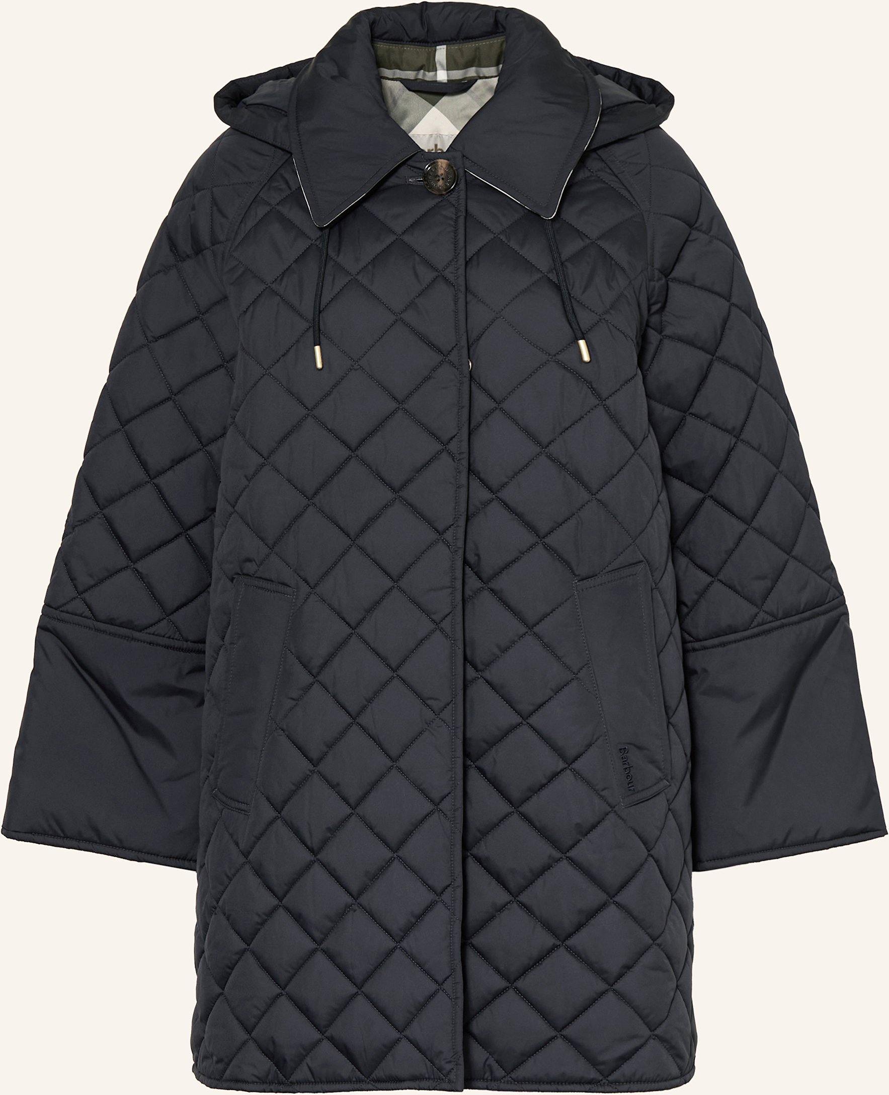 Barbour Steppmantel Cara Mit Abnehmbarer Kapuze blau