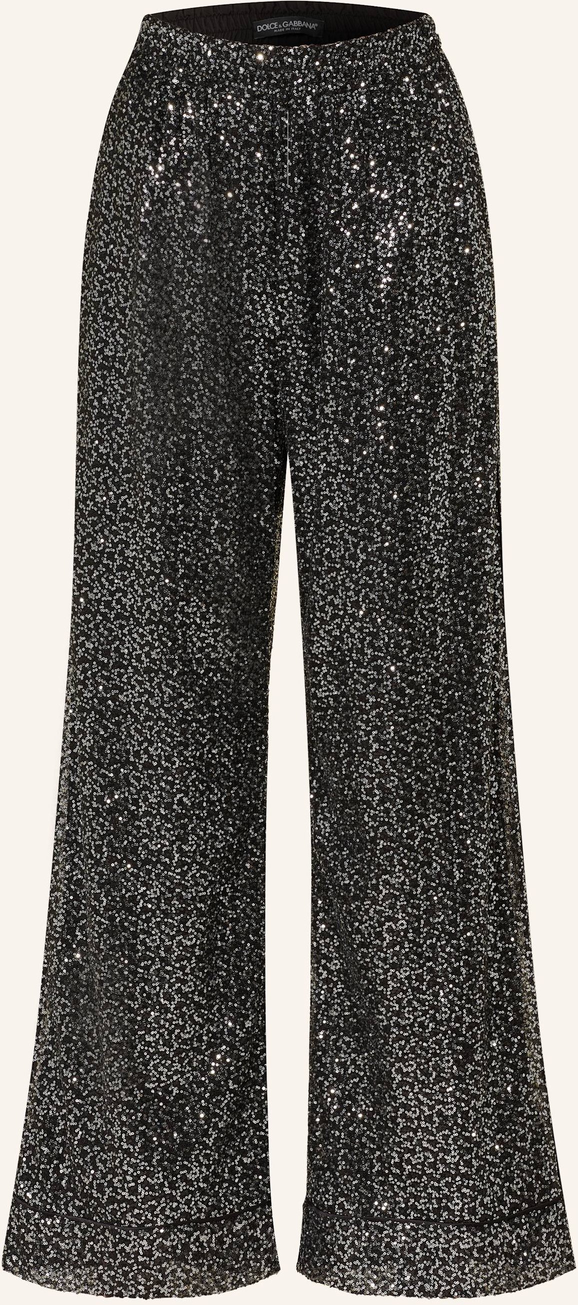 Dolce & Gabbana Marlenehose Mit Pailletten schwarz