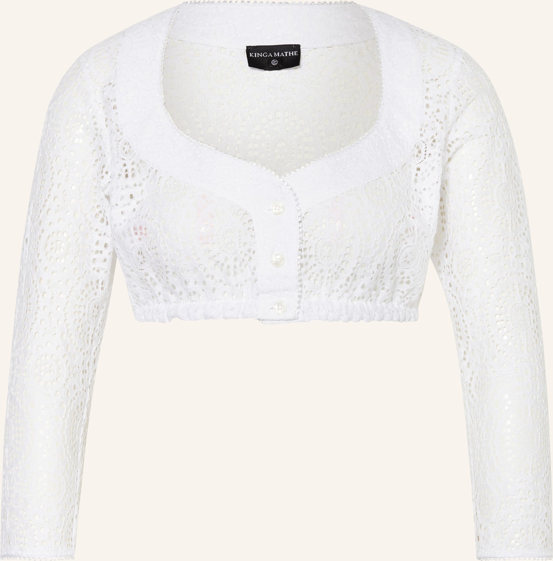 Kinga Mathe Dirndlbluse Samantha Aus Spitze Mit 3/4-Arm weiss