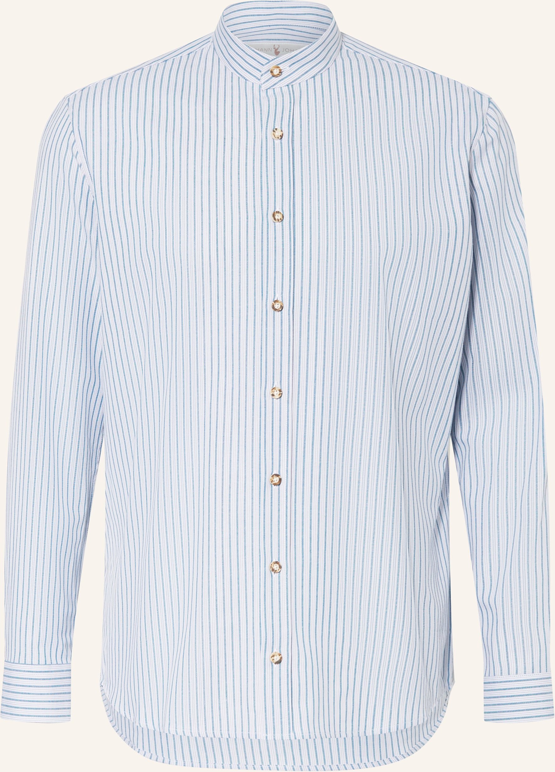 Johann & Johanna Trachtenhemd Regular Fit Mit Stehkragen weiss