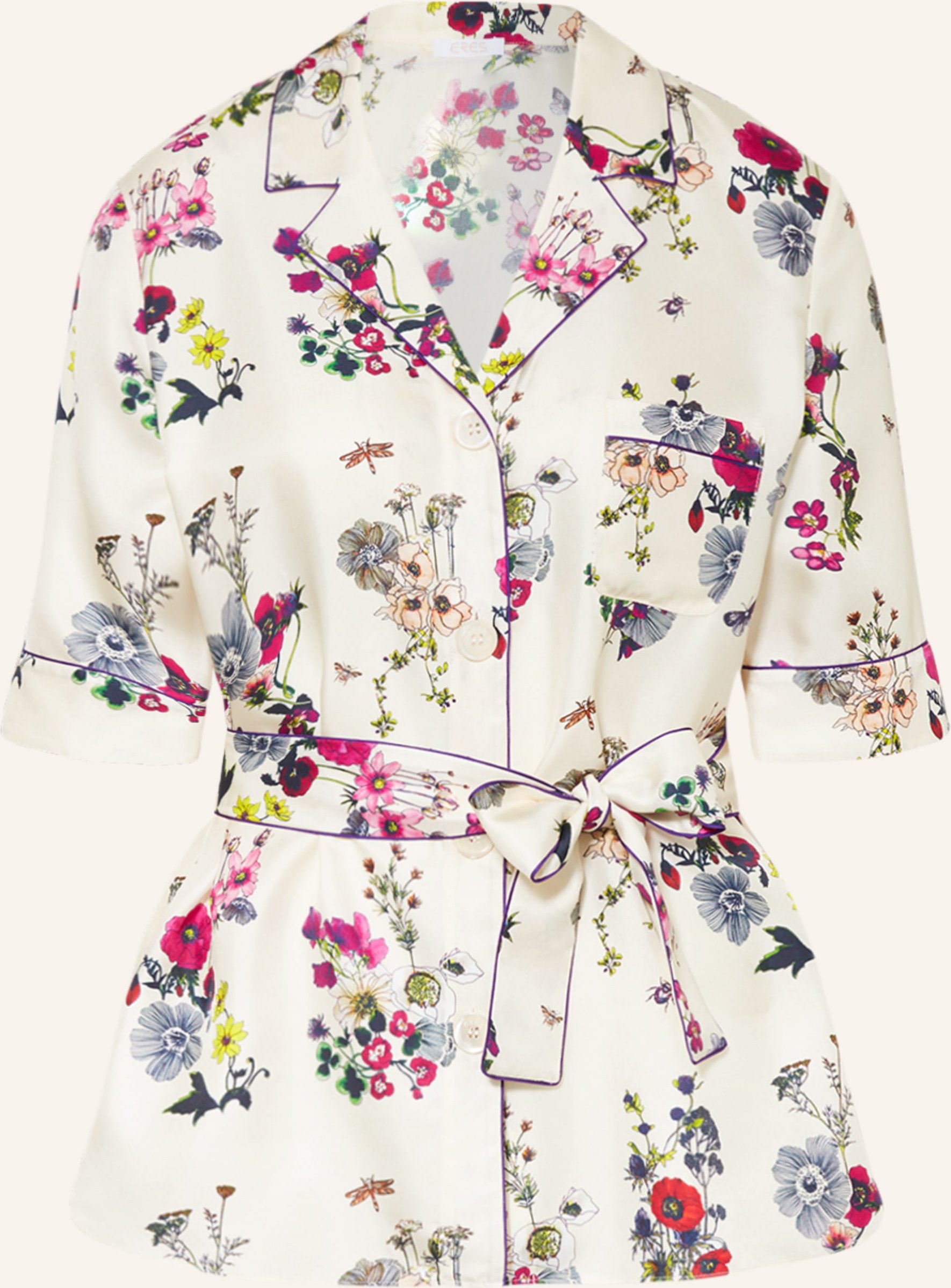 Eres Lounge-Shirt Anémone Aus Seide weiss
