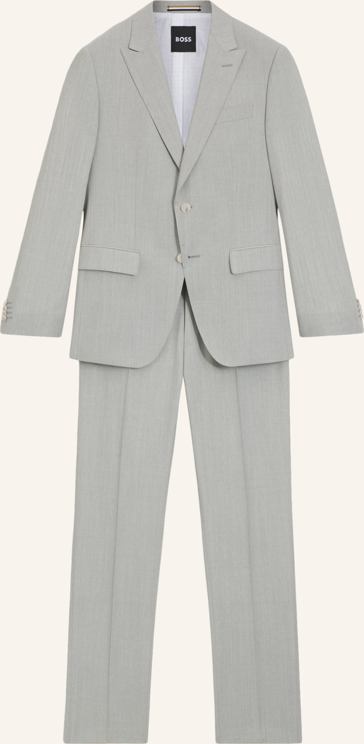 Boss Business Anzug H-Huge-2pcs-Peak-242 Slim Fit silber
