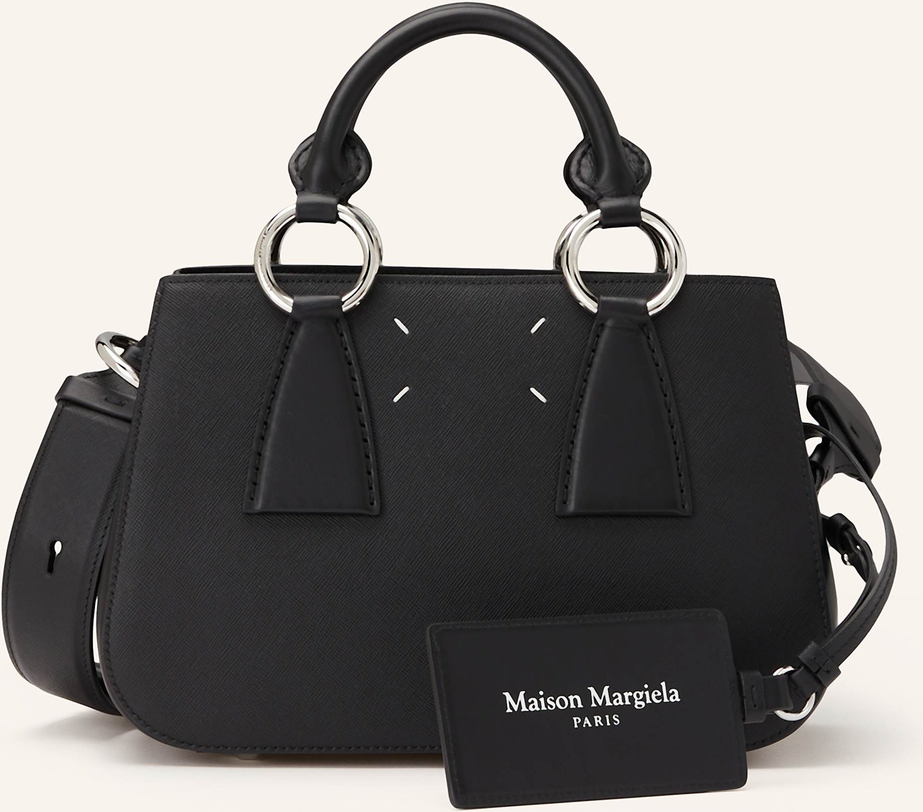 Maison Margiela Saffiano-Handtasche Doll schwarz