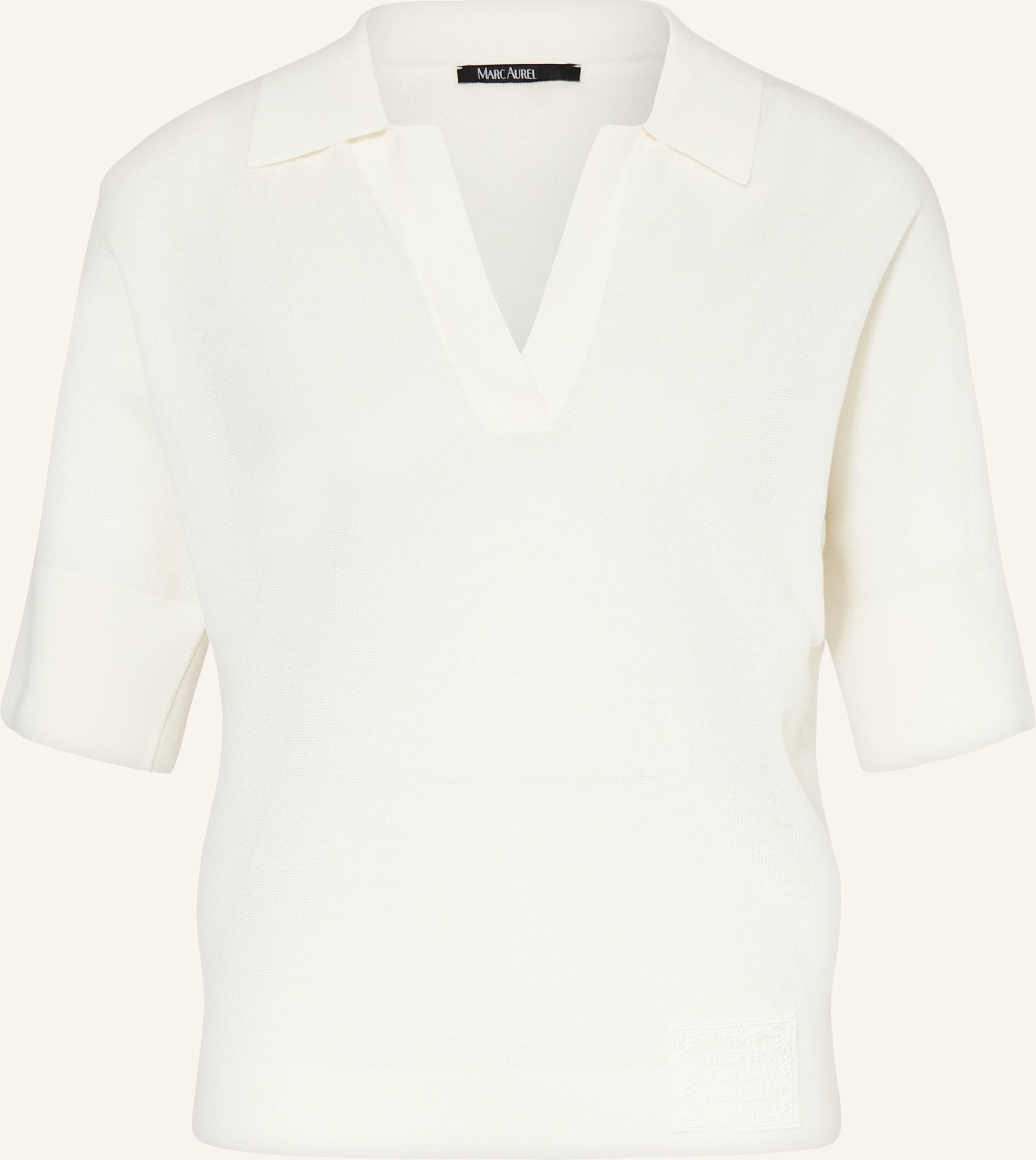 Marc Aurel Strick-Poloshirt Mit 3/4-Arm weiss
