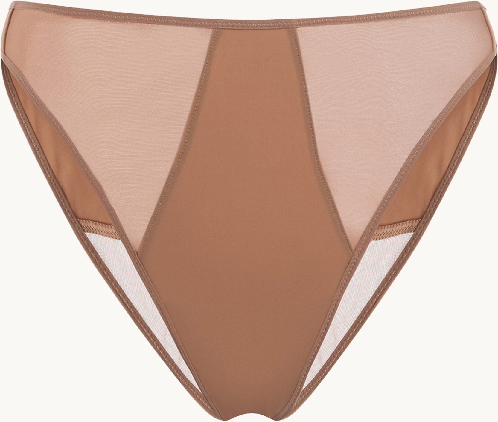 Wolford Lingerie Tanga Sheer Opaque Brief braun