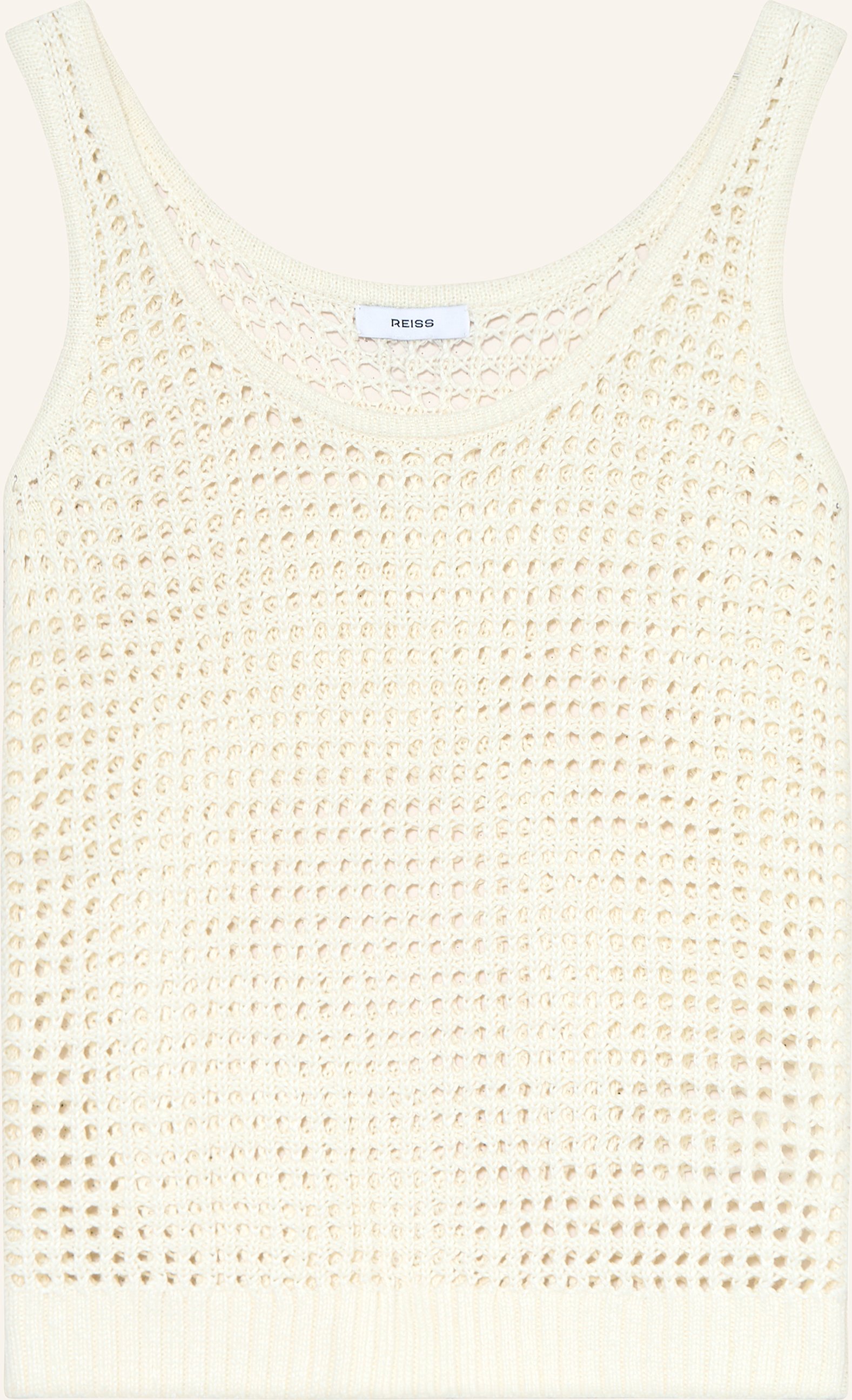 Reiss Stricktop Claudia Aus Leinen weiss