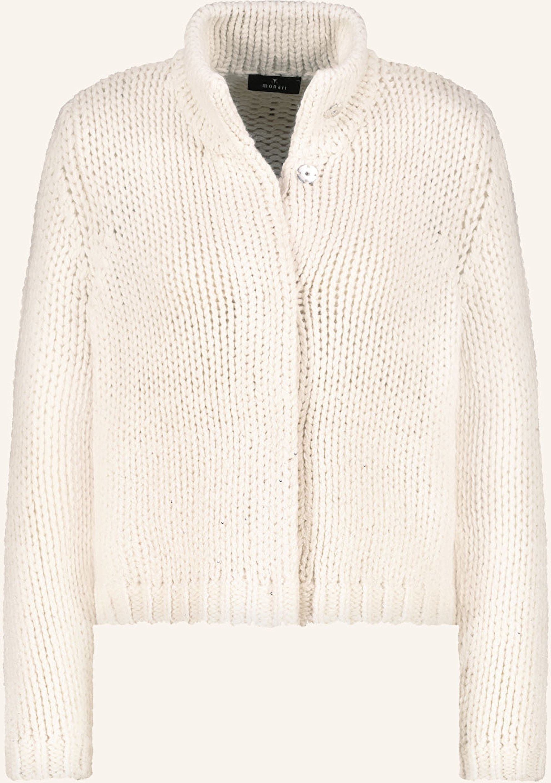 Thumbnail - Monari Strickjacke Mit Glitzergarn beige