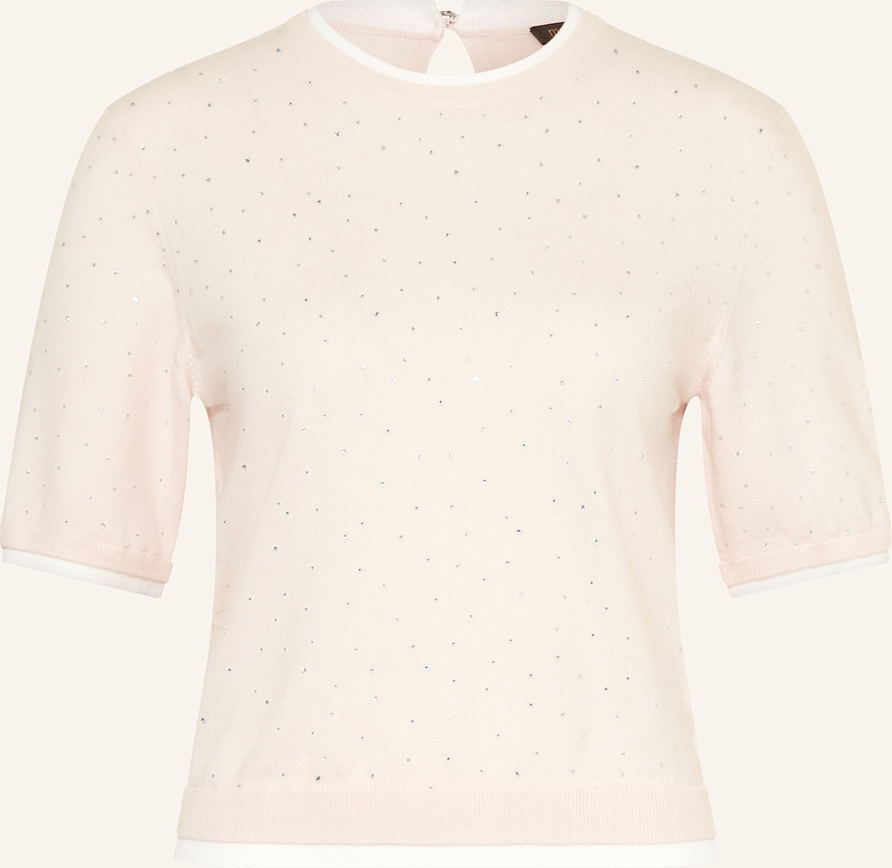 Maje Strickshirt Mit Schmucksteinen pink