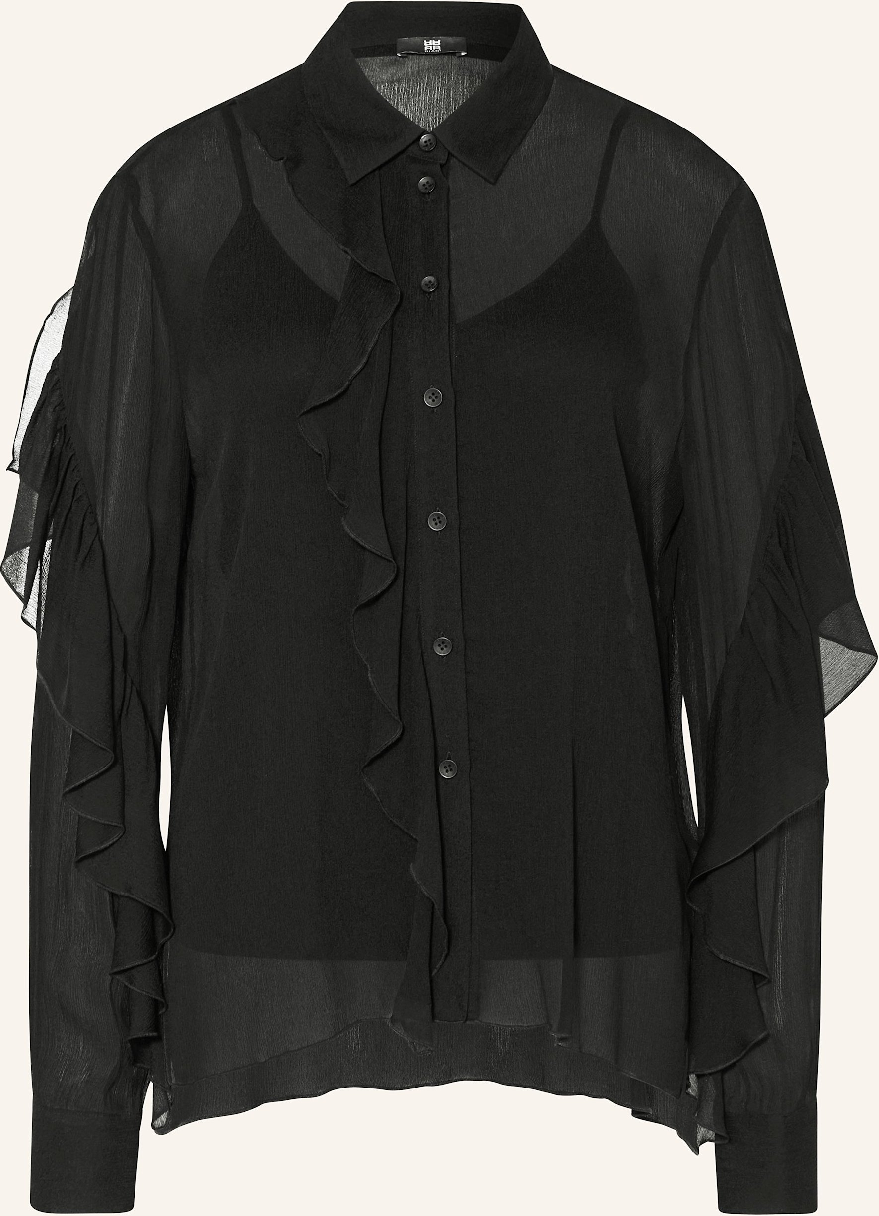 Riani Hemdbluse Mit Rüschen schwarz