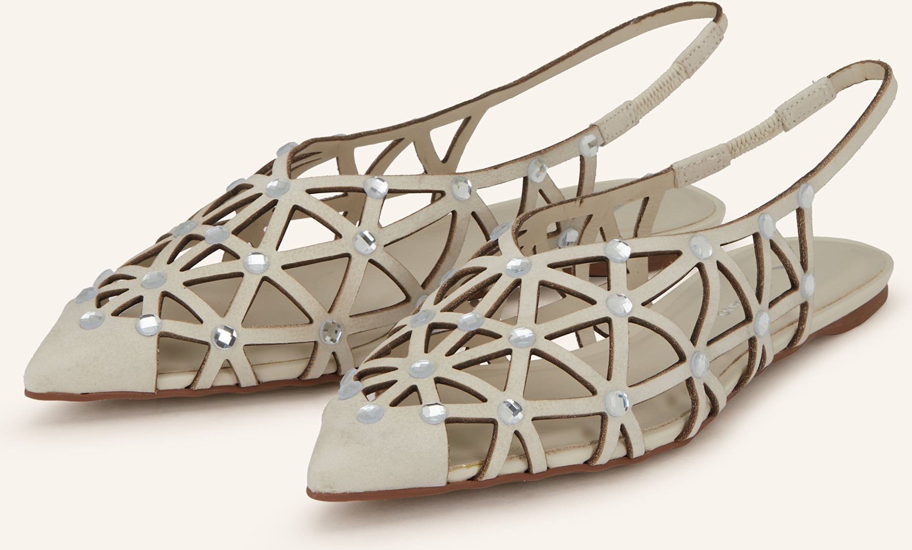 Carrano Slingballerinas Mit Schmucksteinen weiss