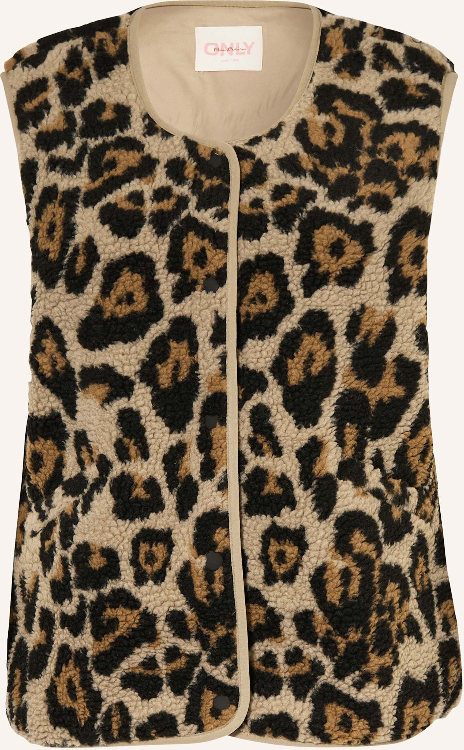 Only Teddyfell-Weste beige