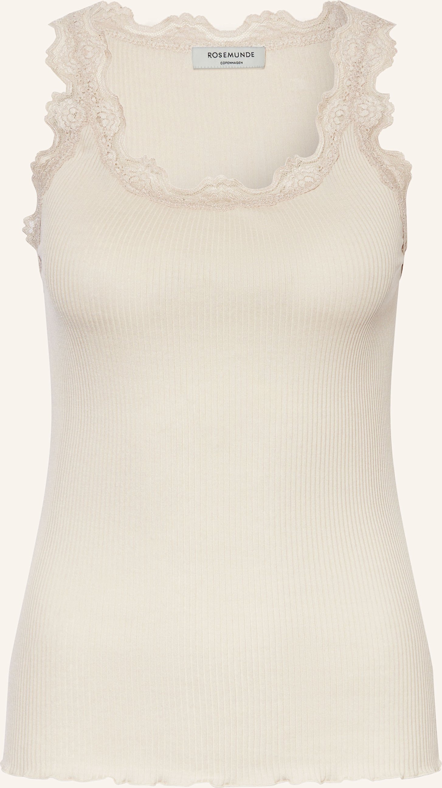 Rosemunde Seidentop Babette Mit Spitze weiss