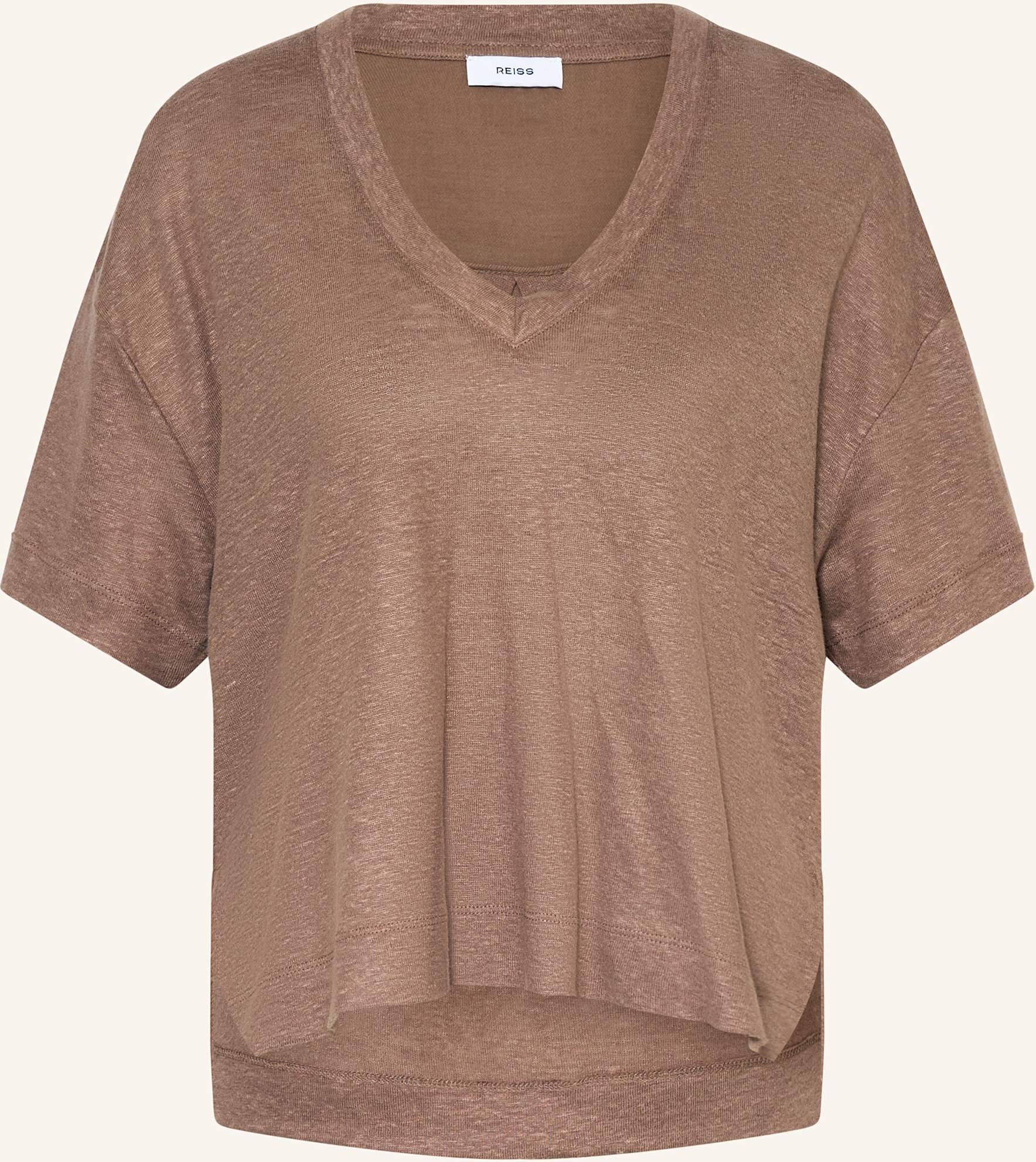 Reiss T-Shirt Ember Aus Leinen braun