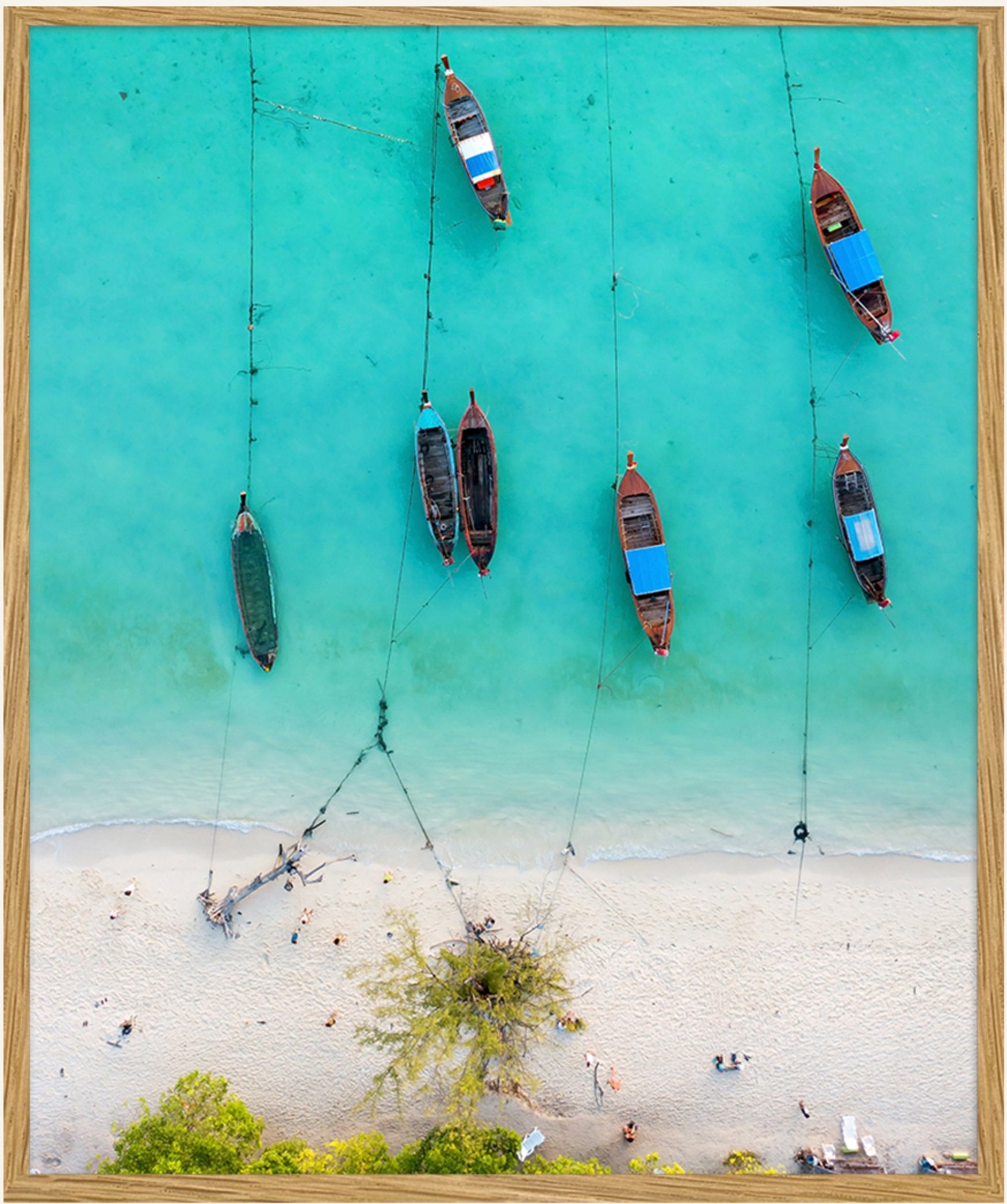 Any Image Wandbild Strand & Insel Mit Rahmen weiss