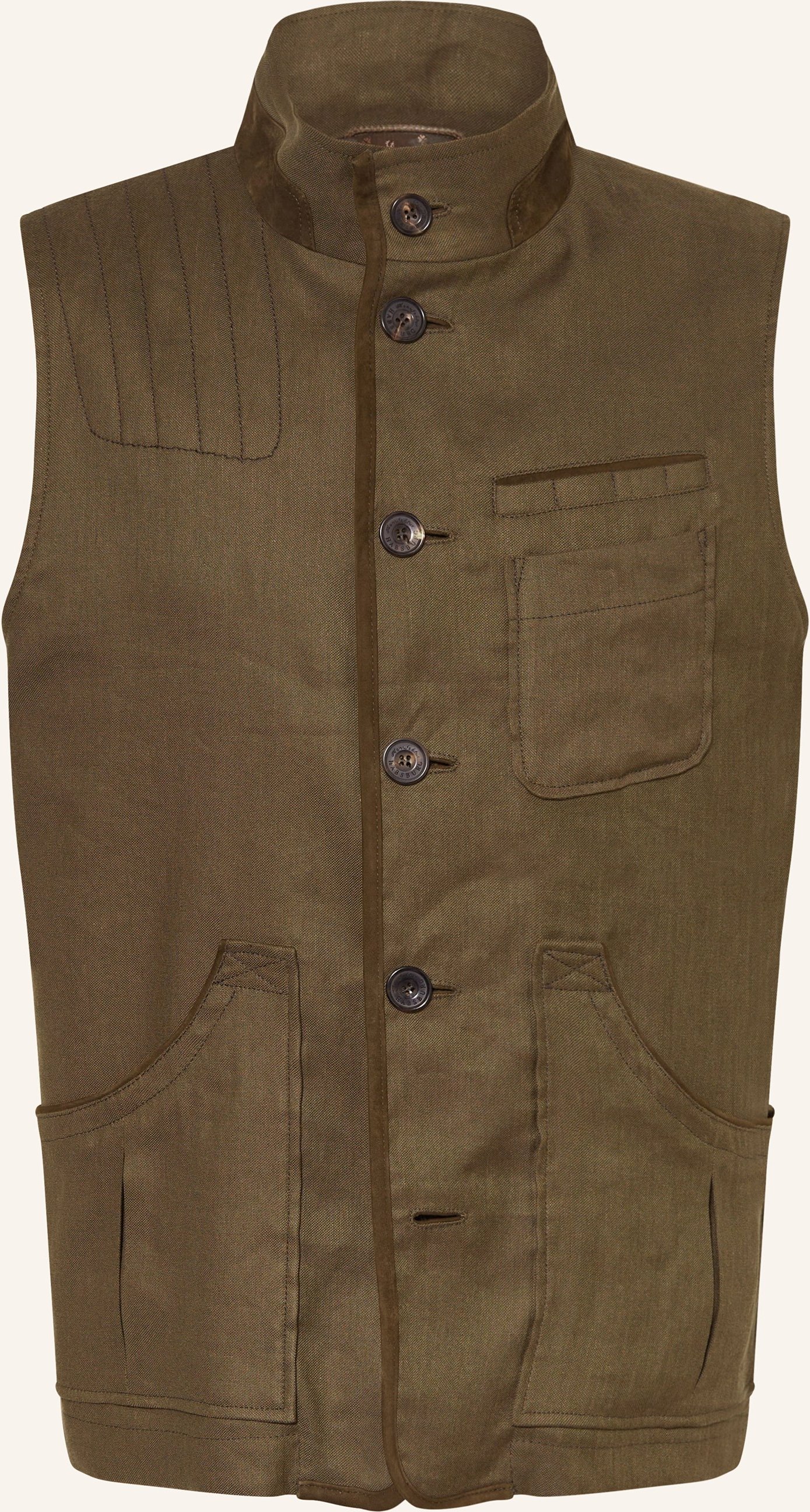 Habsburg Trachtenweste Kerscheneck Mit Leinen gruen