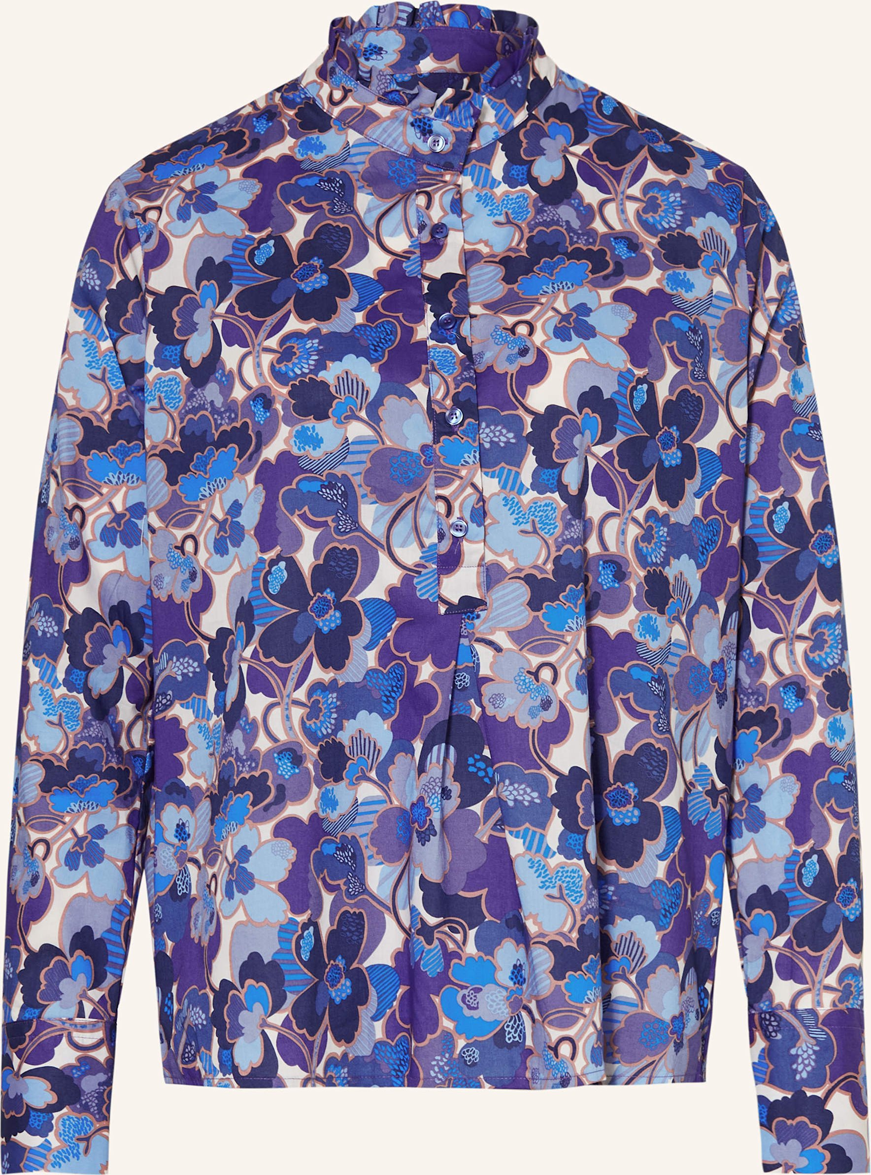 Rossana Diva Blusenshirt Mit Rüschen blau