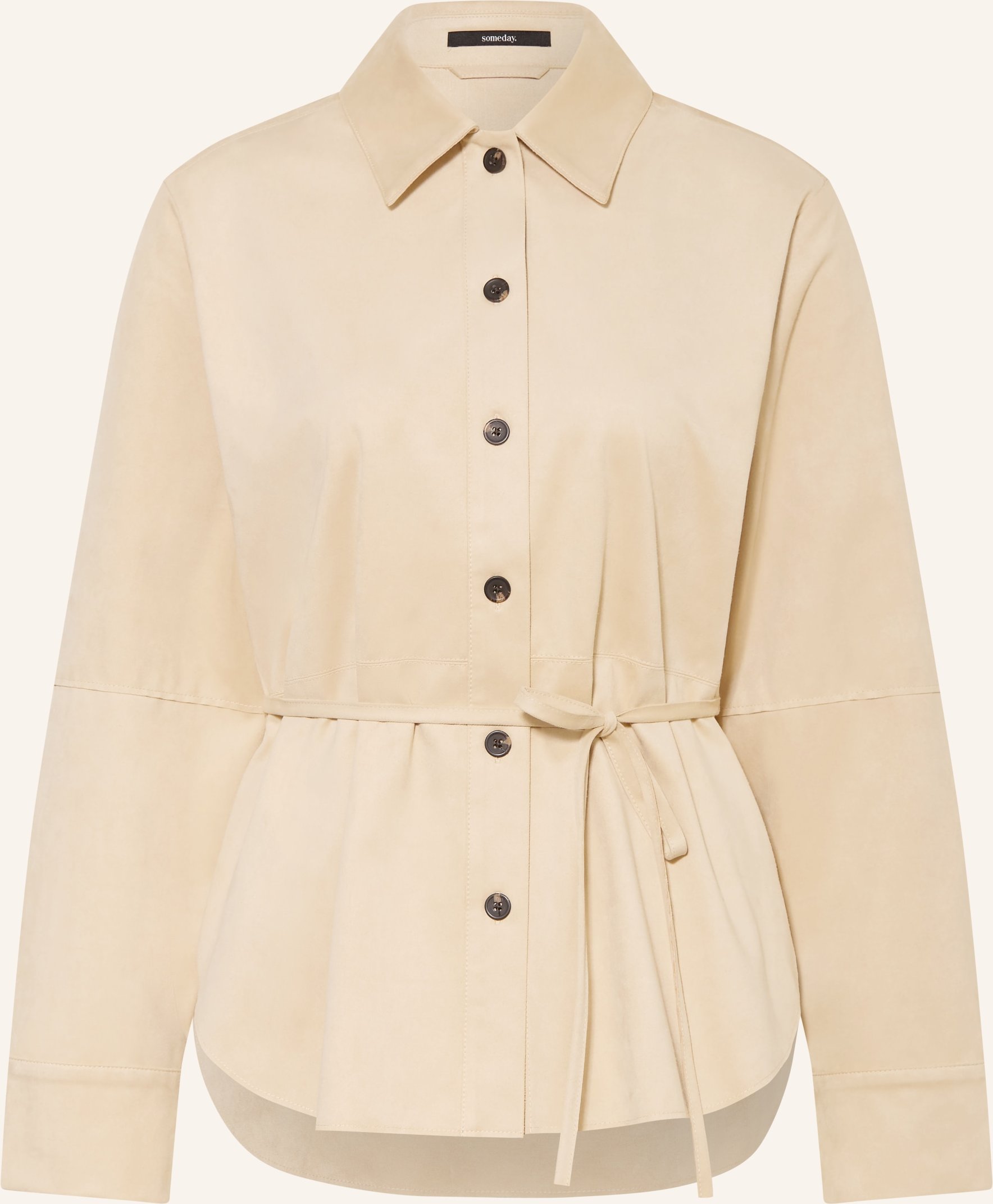 Someday Hemdbluse Zyla In Lederoptik beige