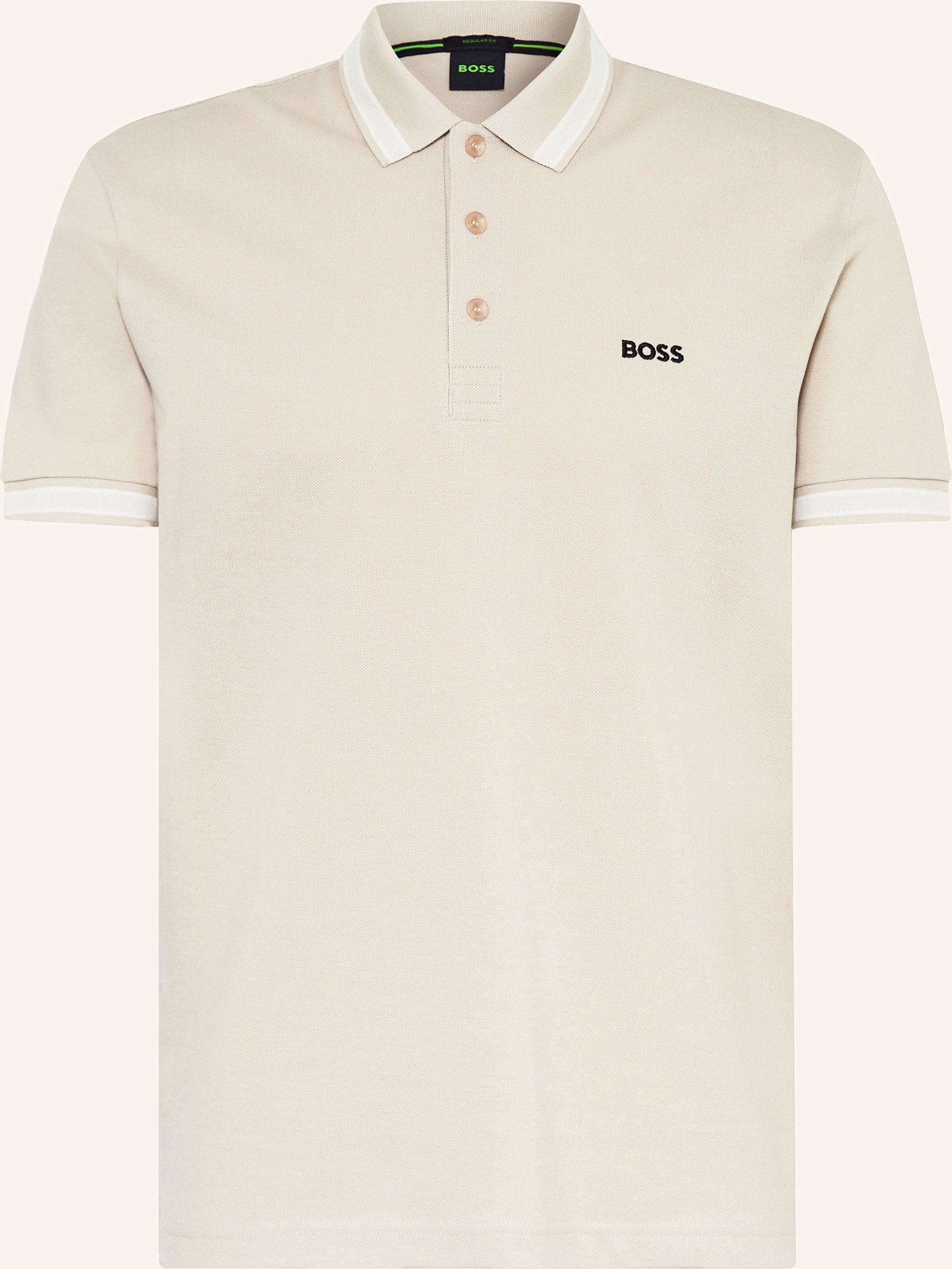 Boss Piqué-Poloshirt Paddy Curved Regular Fit beige