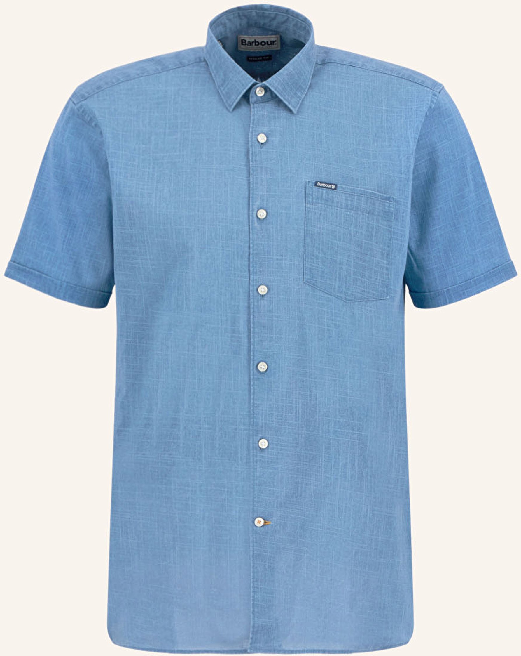 Barbour Kurzarm-Hemd Regular Fit blau