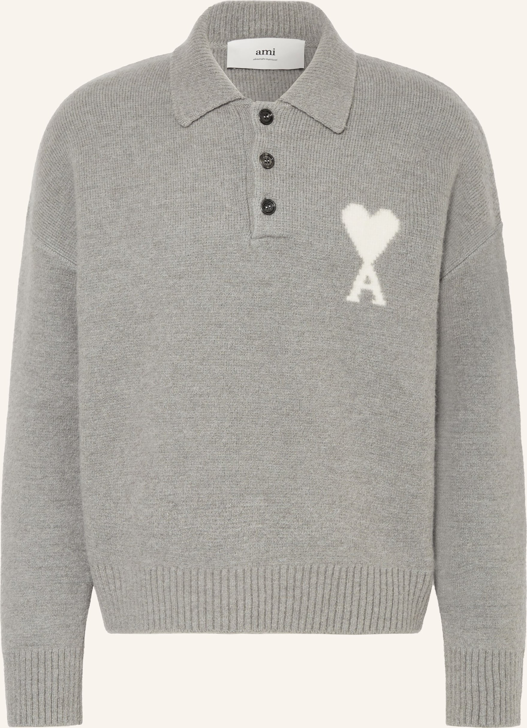 Thumbnail - Ami Paris Pullover Mit Alpaka grau