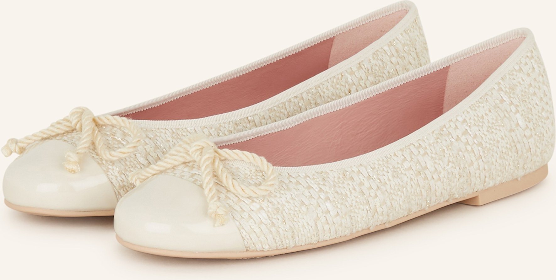 Pretty Ballerinas Bouclé-Ballerinas Shade Monae Mit Glitzergarn weiss