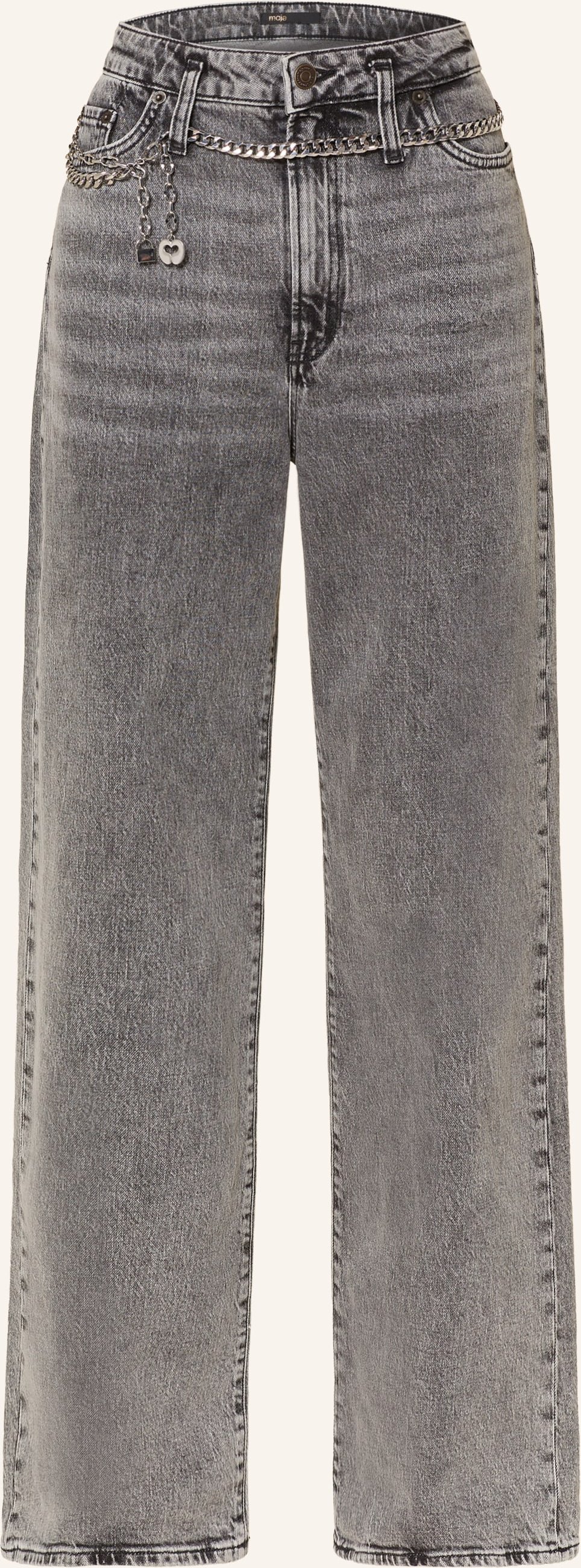 Maje Wide Leg Jeans grau