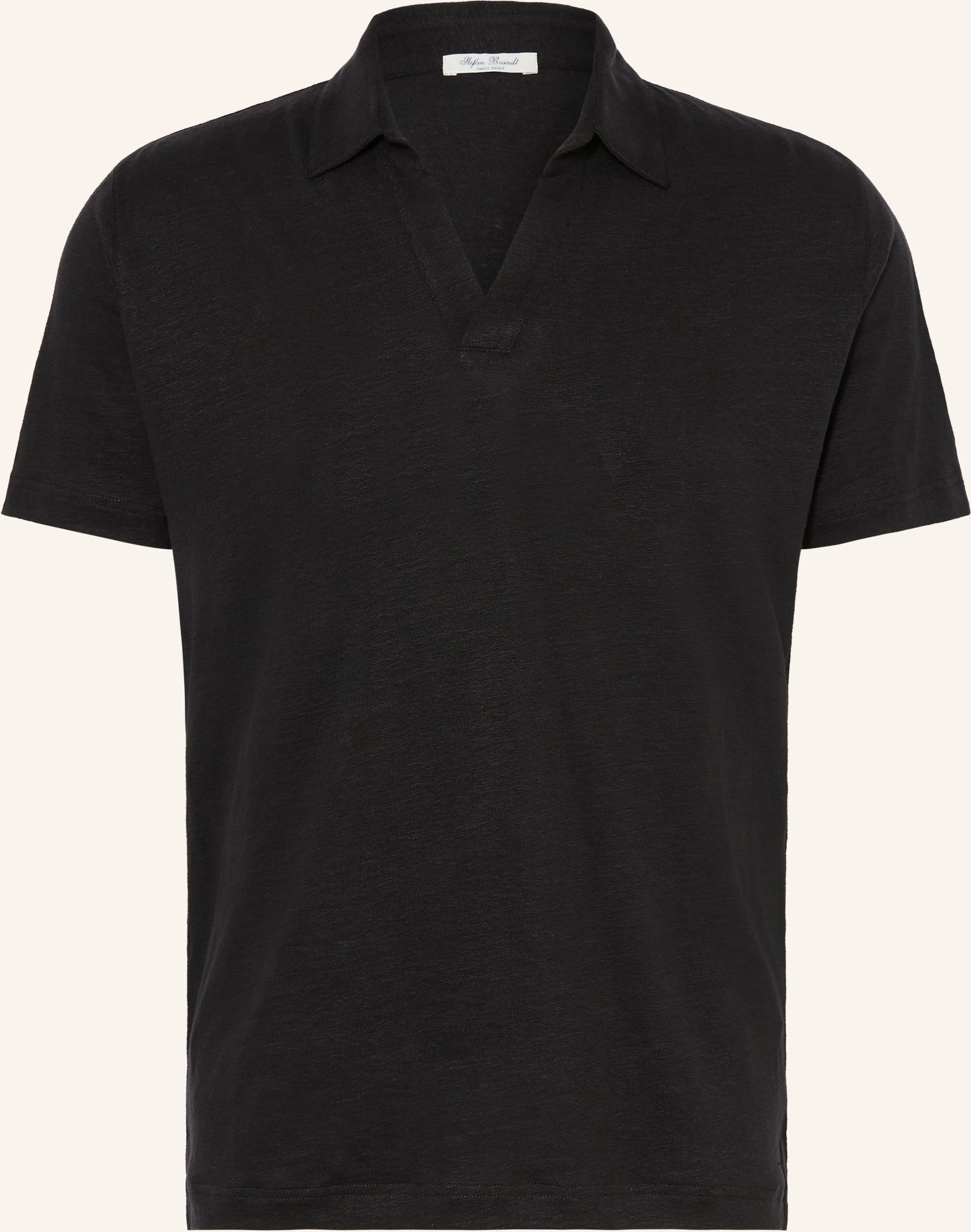 Stefan Brandt Jersey-Poloshirt Aus Leinen schwarz