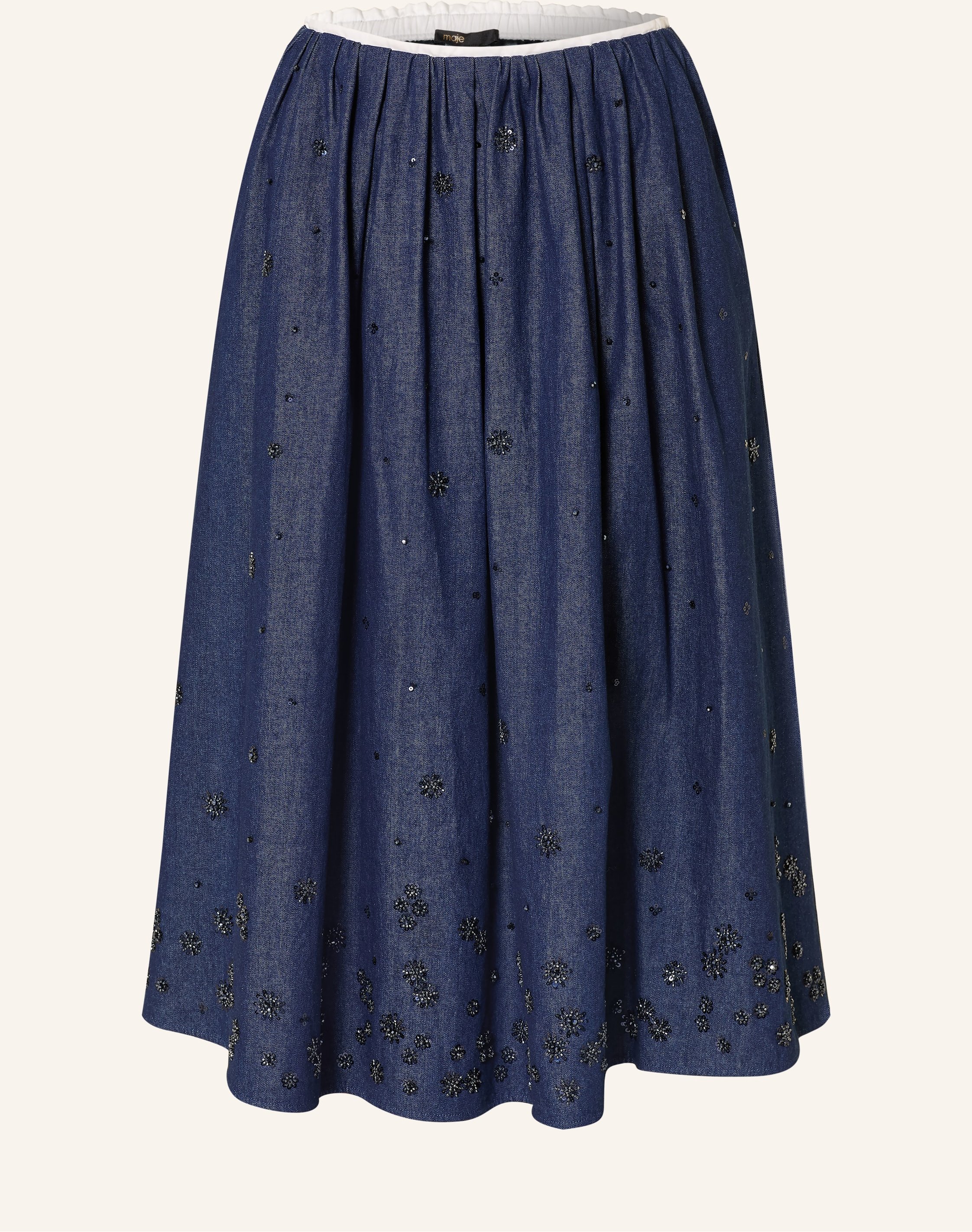 Maje Jeansrock Mit Pailletten blau