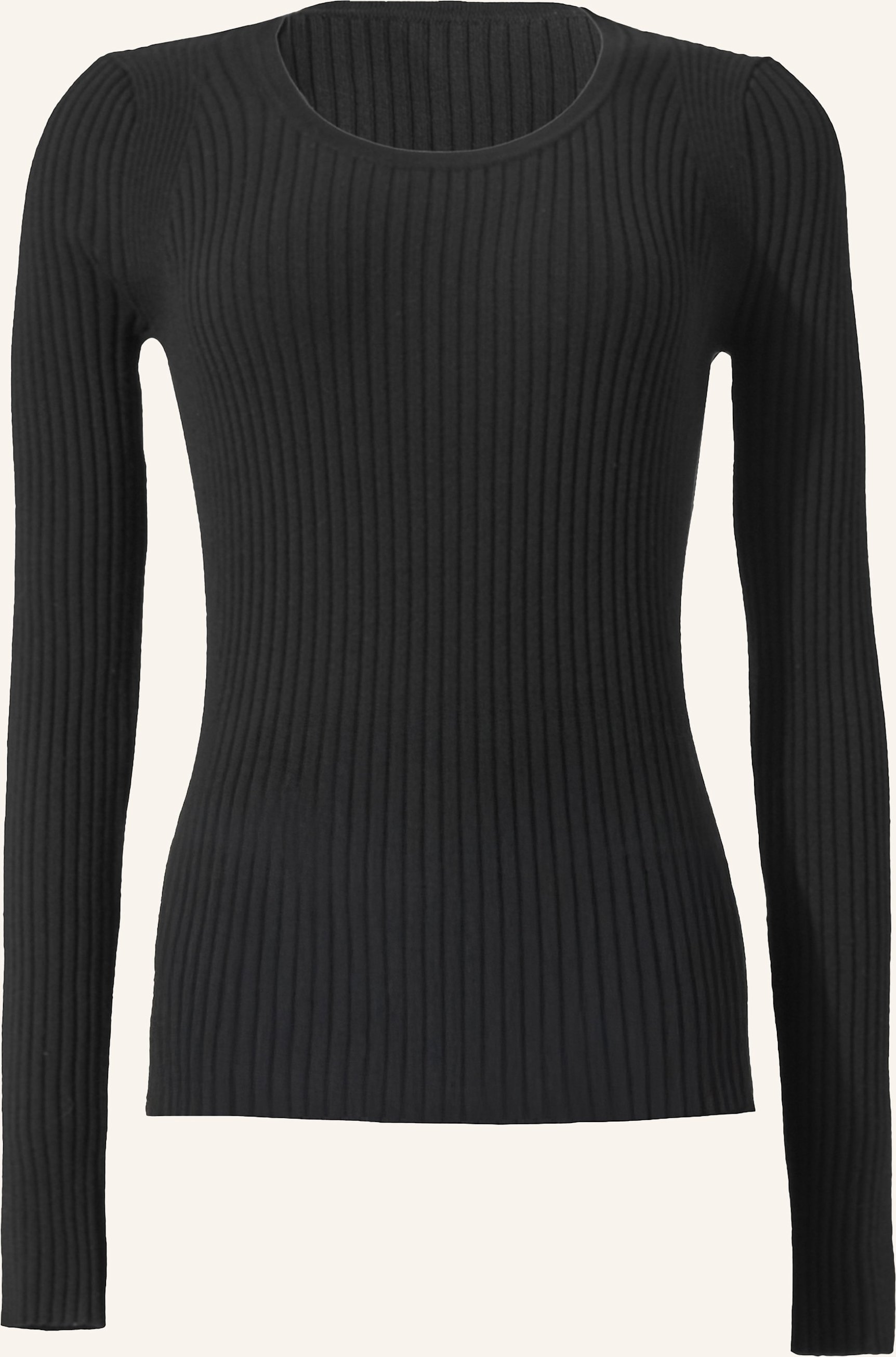 Thumbnail - Wolford Pullover Fine Merino Rib Top L. Sleeves schwarz