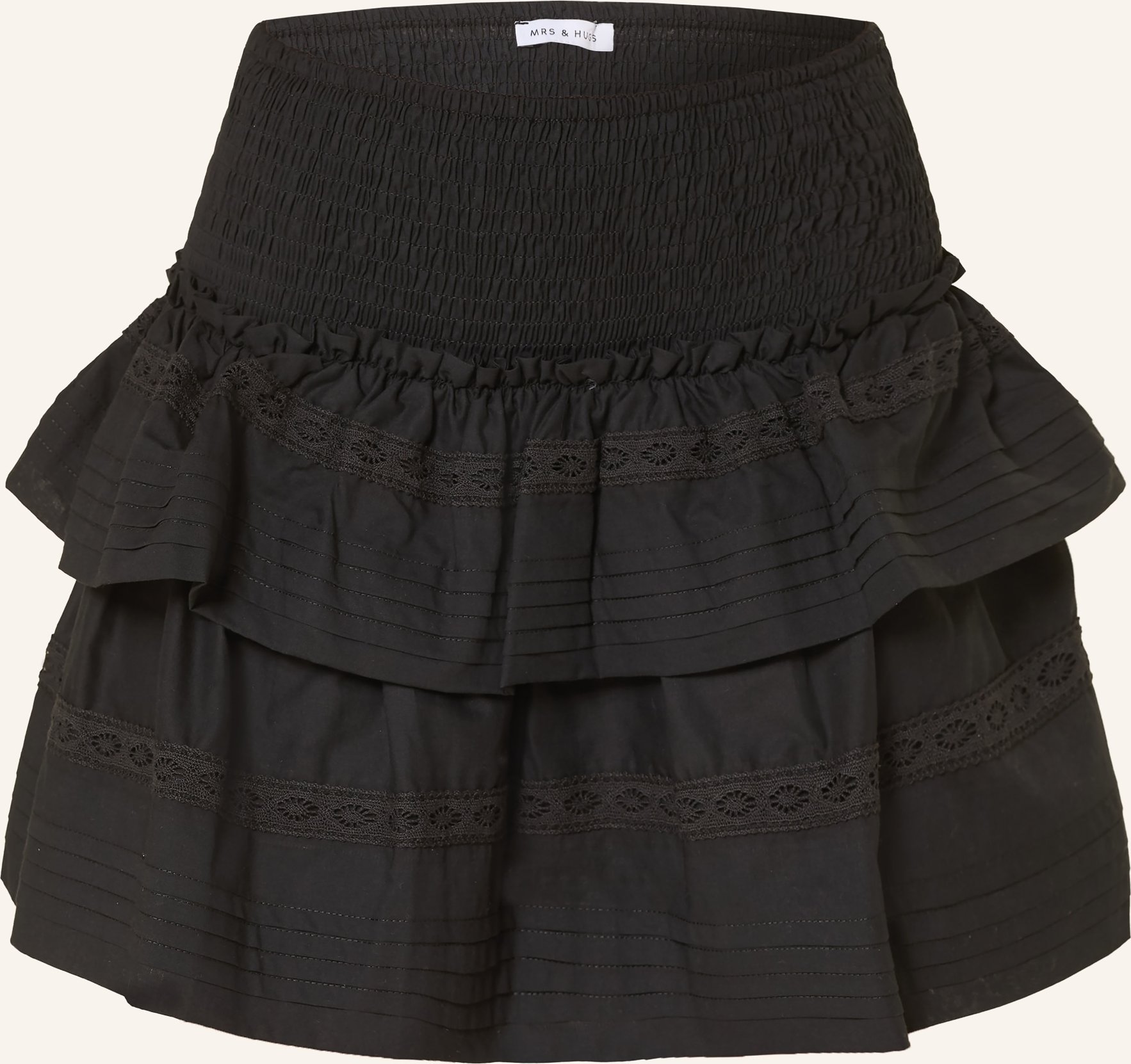 Mrs & Hugs Rock Mit Spitze Und Rüschen schwarz