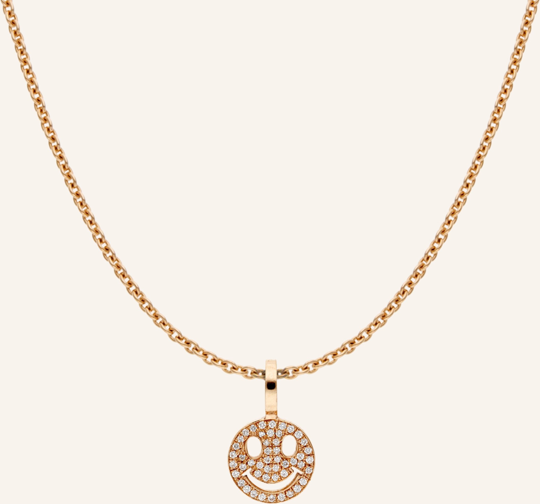 Cada Kette Tiny Smiling Face rosegold