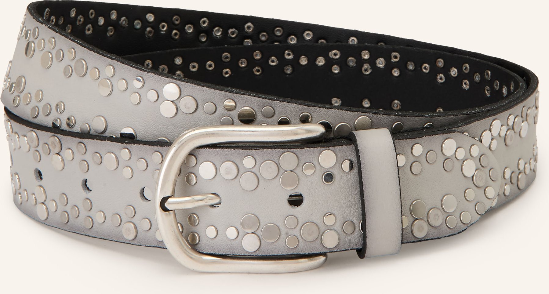Vanzetti Ledergürtel Mit Nieten grau
