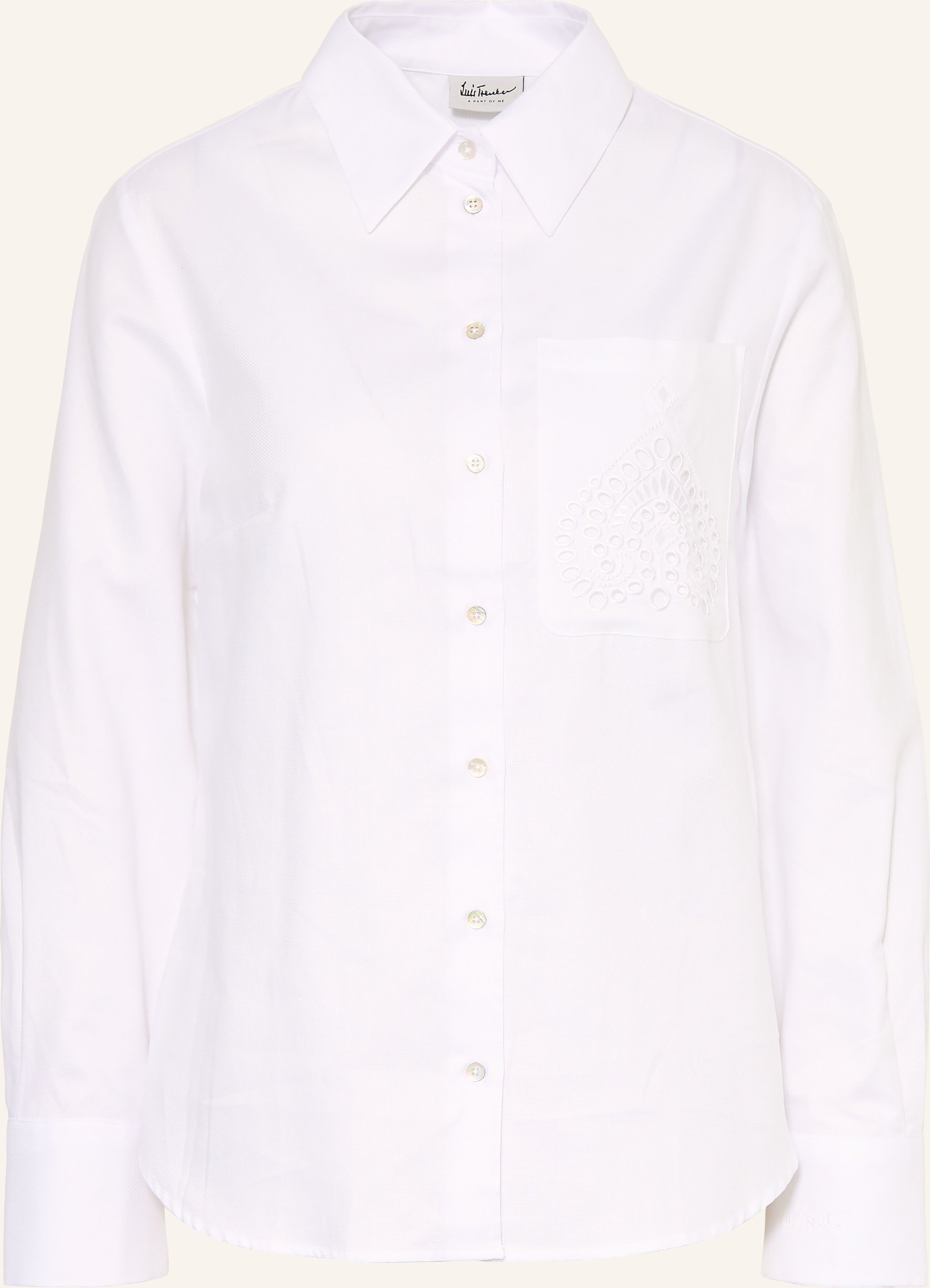 Luis Trenker Hemdbluse Lubarabella Mit Lochspitze weiss