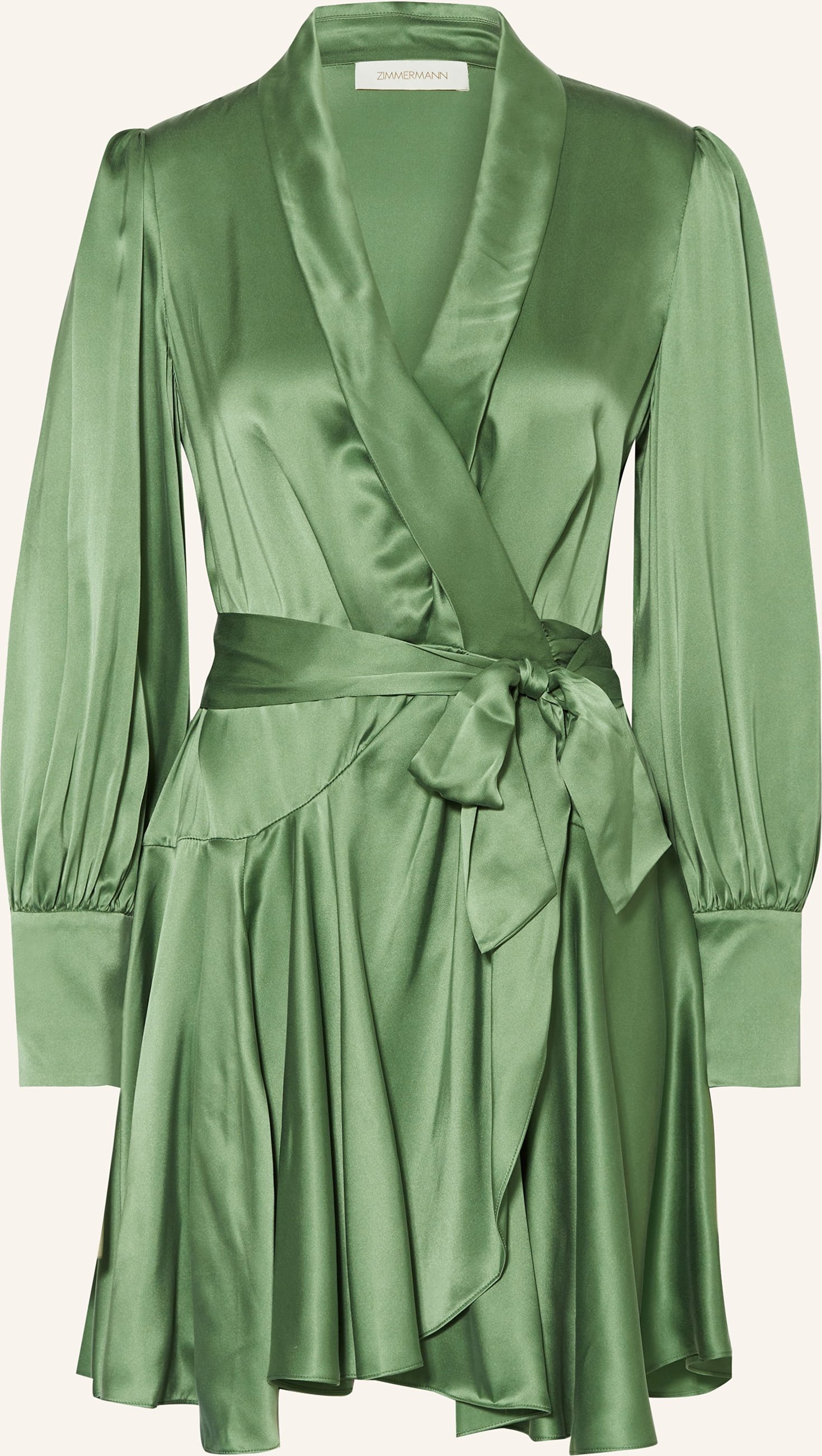 Zimmermann Wickelkleid Aus Seide gruen