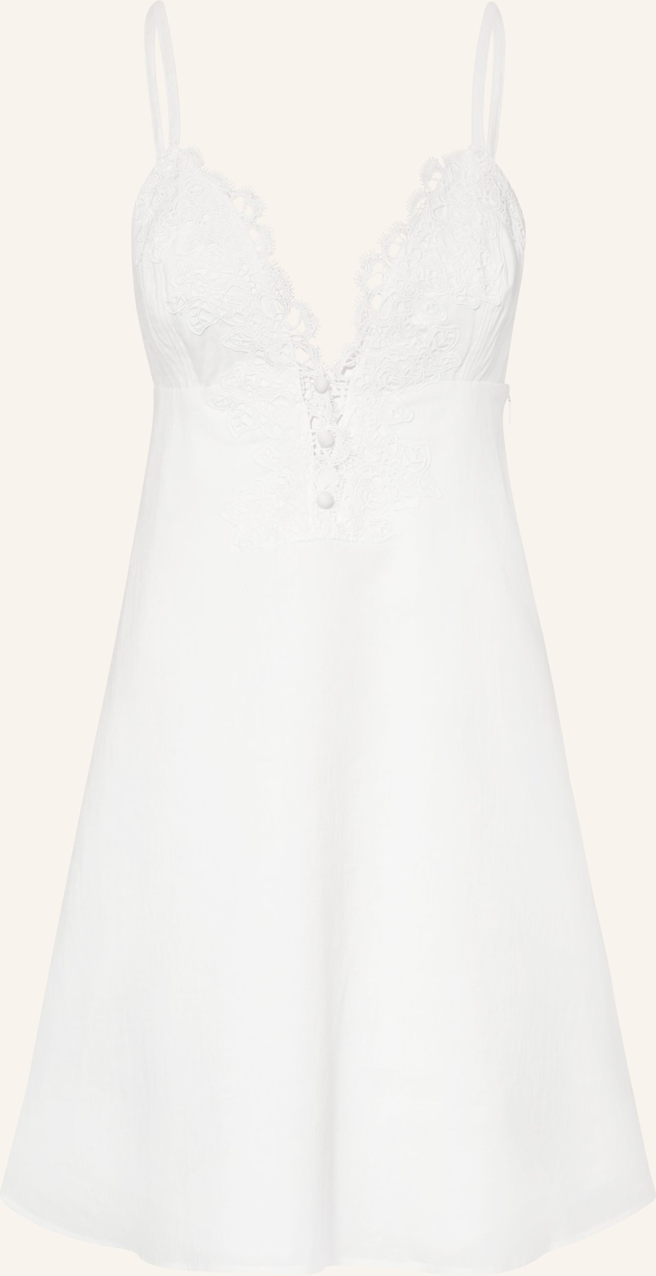 Claudie Pierlot Kleid Mit Leinen Und Spitze weiss