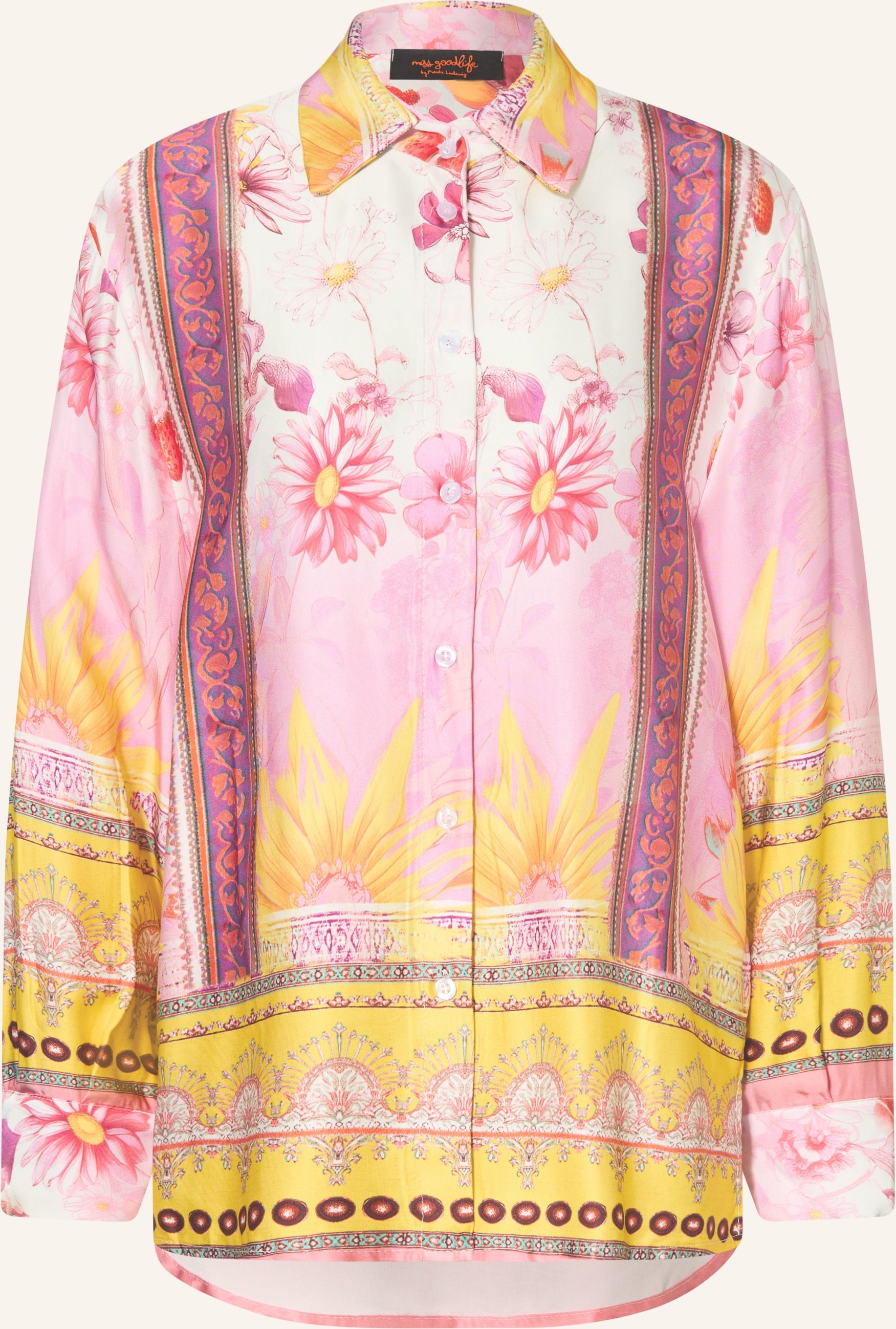 Miss Goodlife Hembluse Wide Sunflower Aus Satin rosa