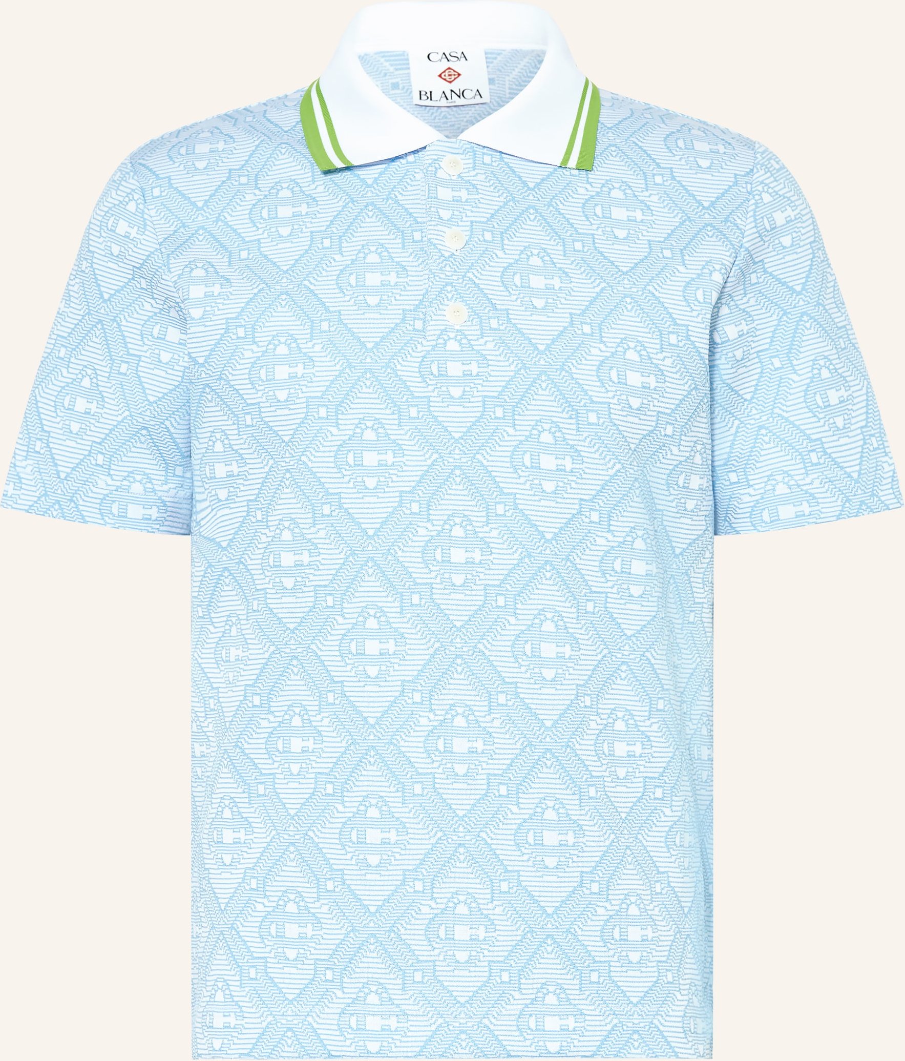 Casablanca Jacquard-Poloshirt blau