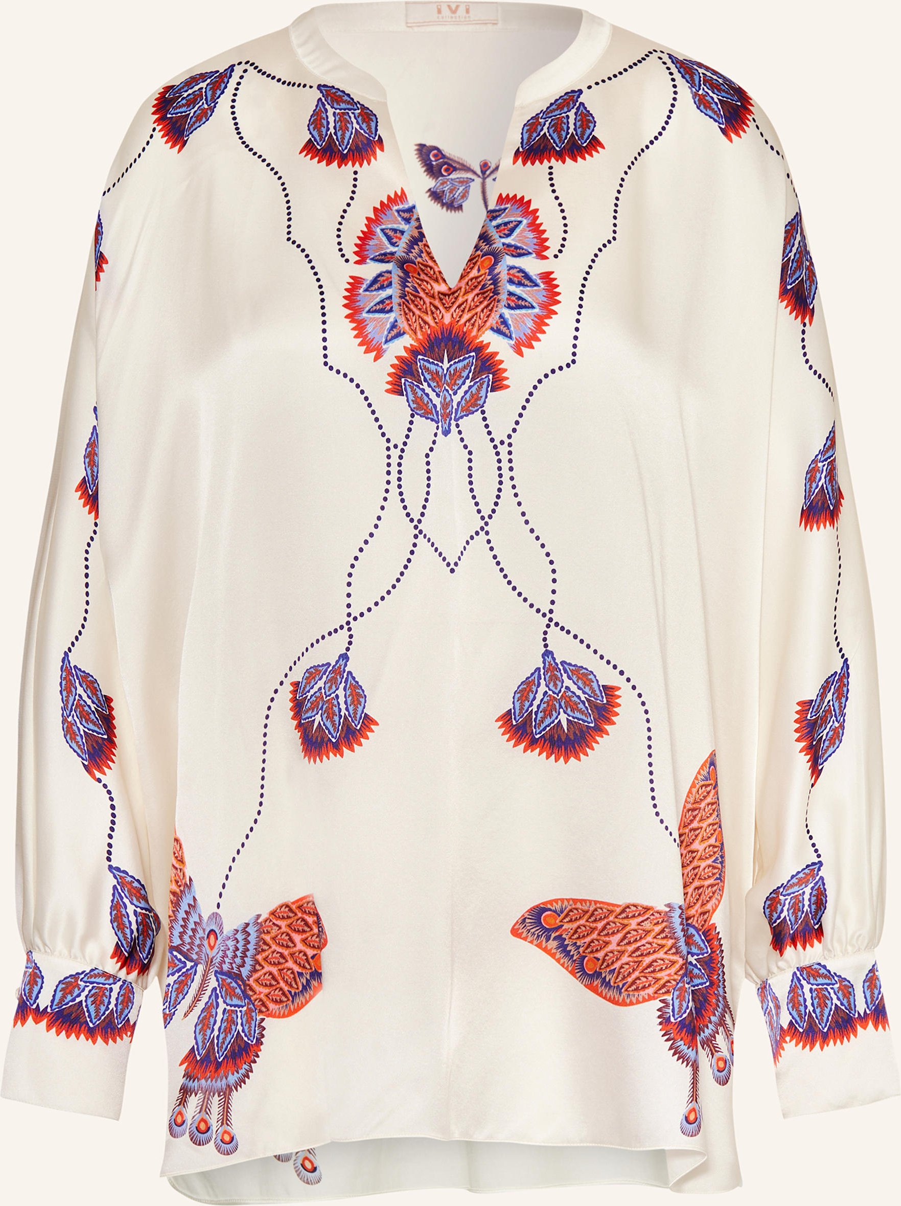 Ivi Collection Blusenshirt Mit Seide weiss