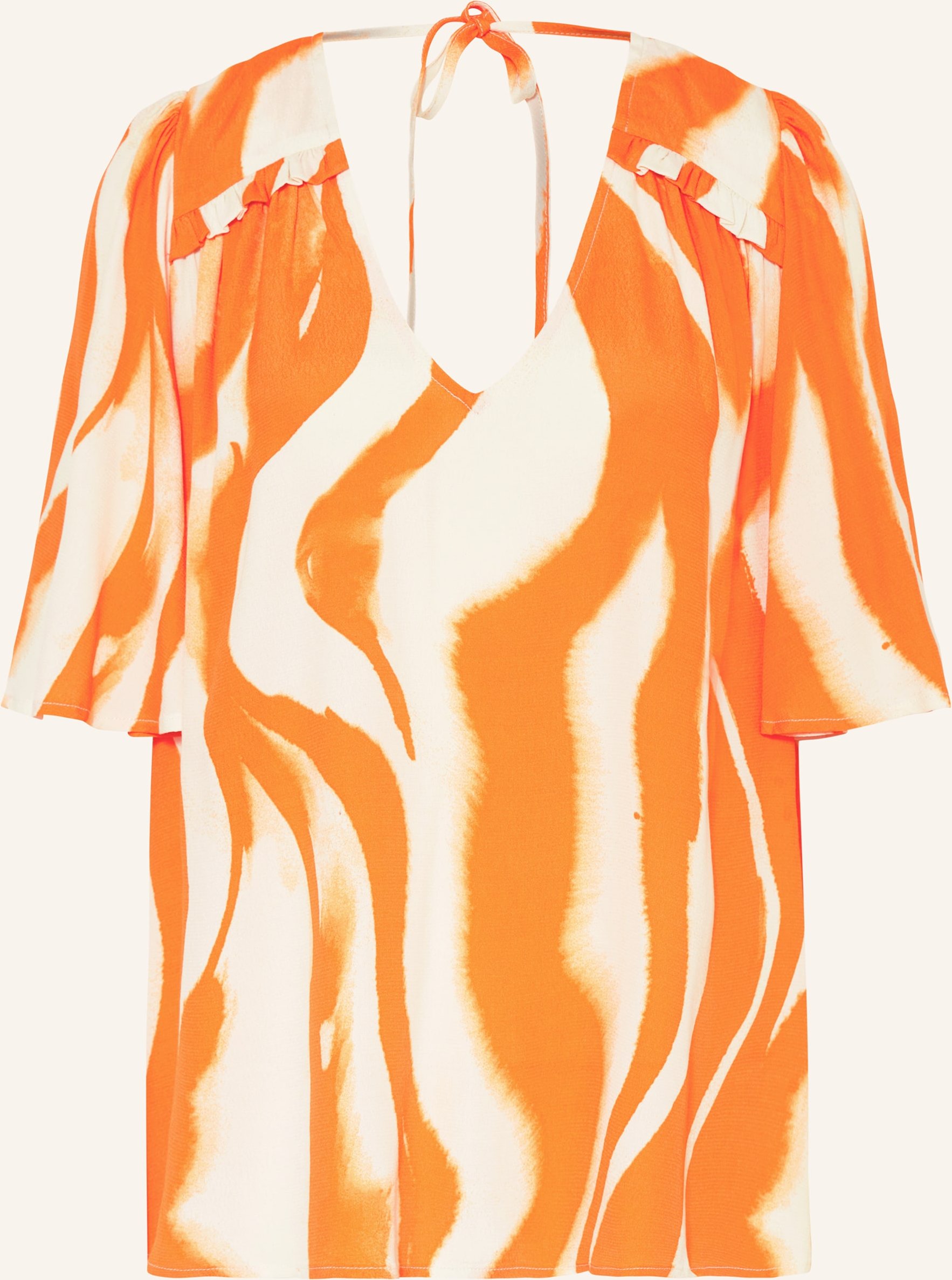 Rouge Vila Blusenshirt Mit Rüschen orange