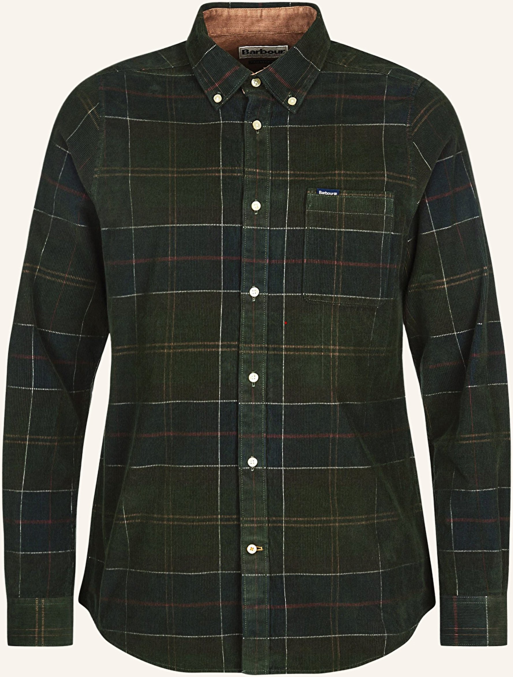 Barbour Cordhemd Blair Tailored Fit gruen