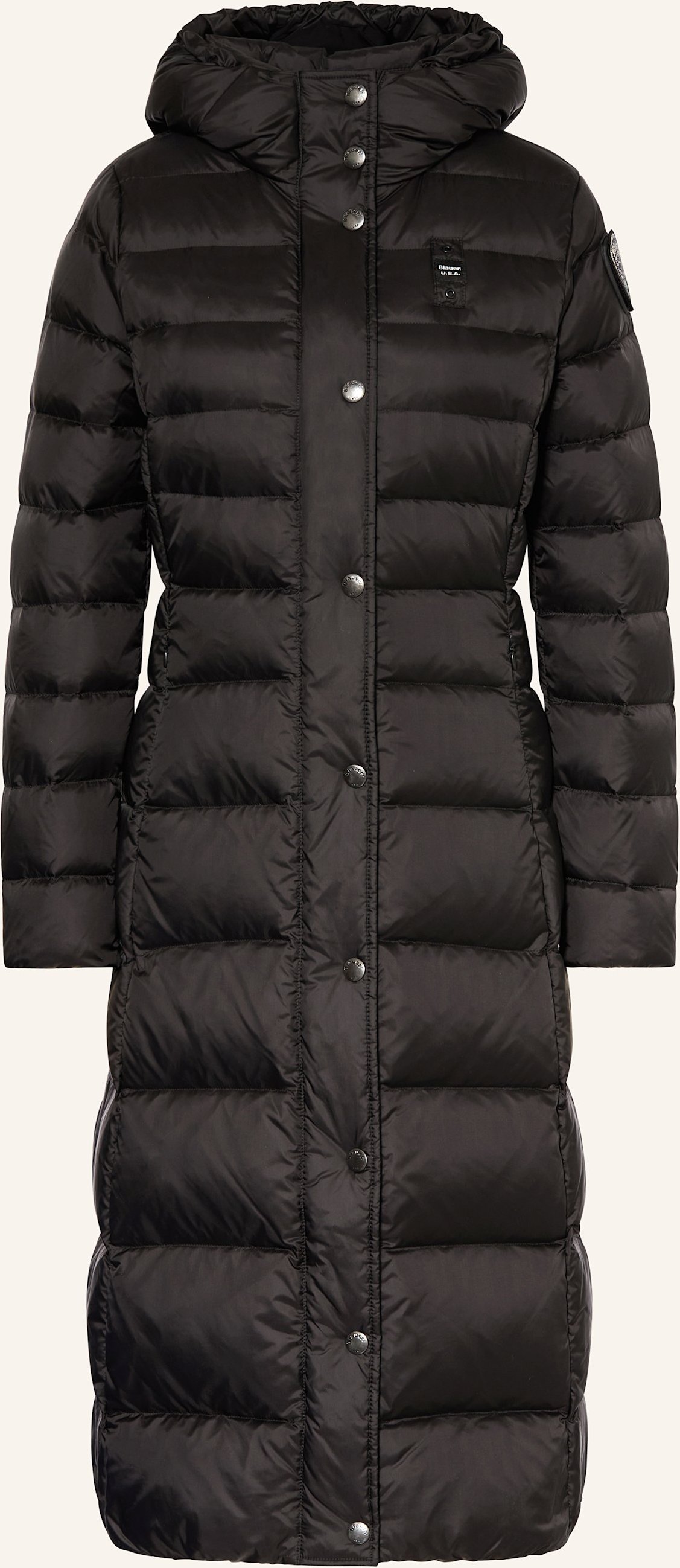 Blauer Daunenmantel Ani schwarz