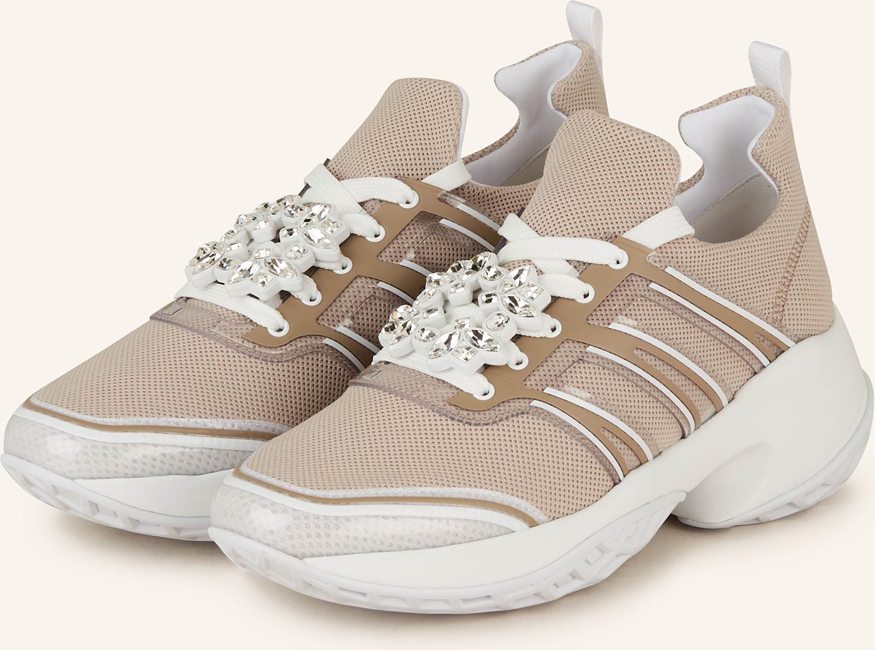 Roger Vivier Sneaker Viv' Run Mit Schmucksteinen beige