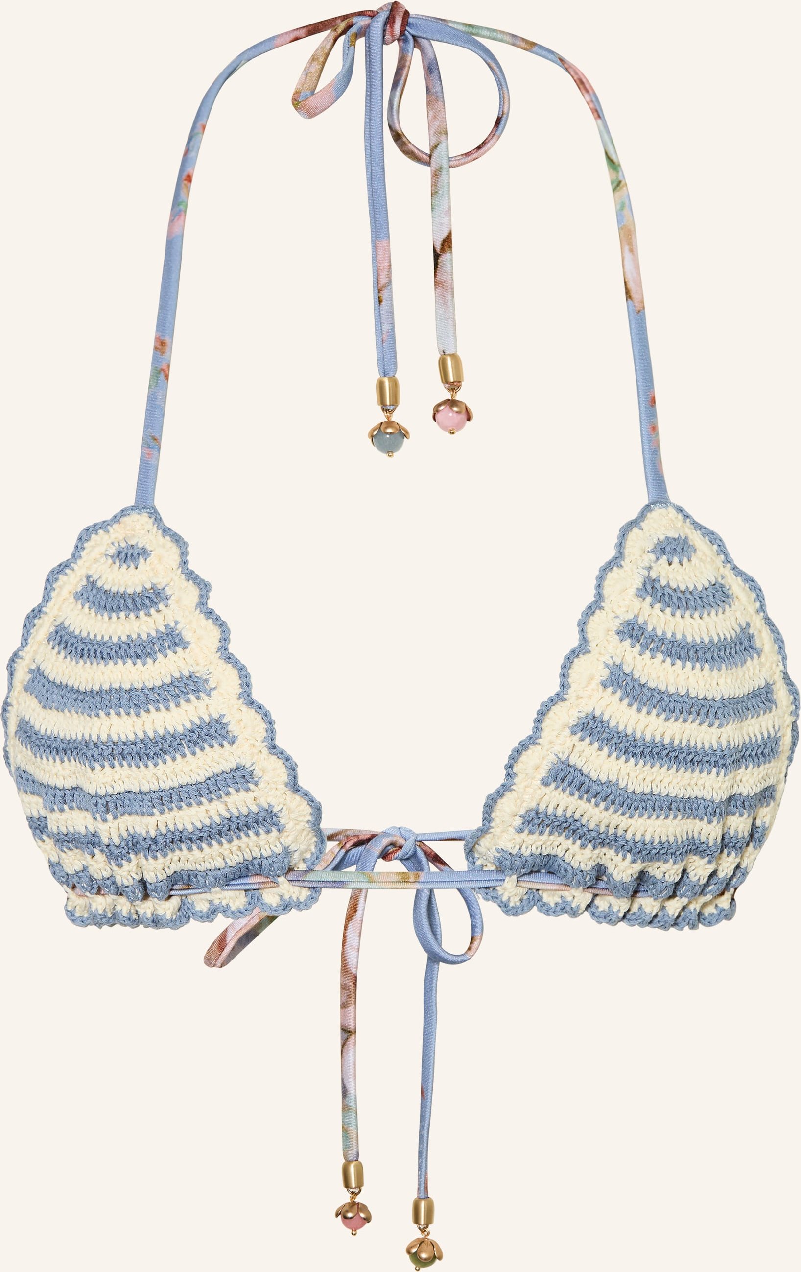 Zimmermann Triangel-Bikini-Top Awaken Mit Schmuckperlen blau
