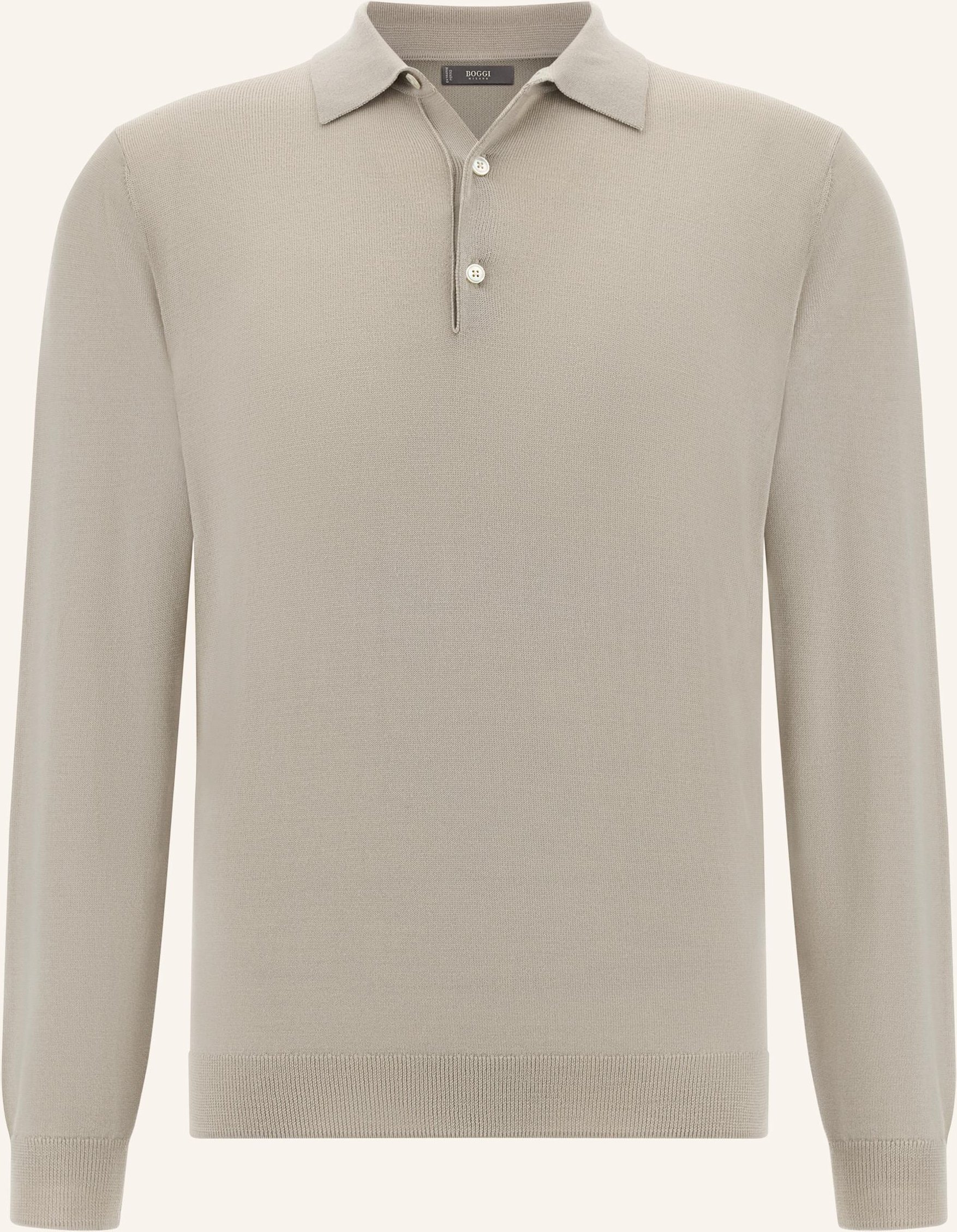 Boggi Milano Knitted Merino Polo Shirt braun