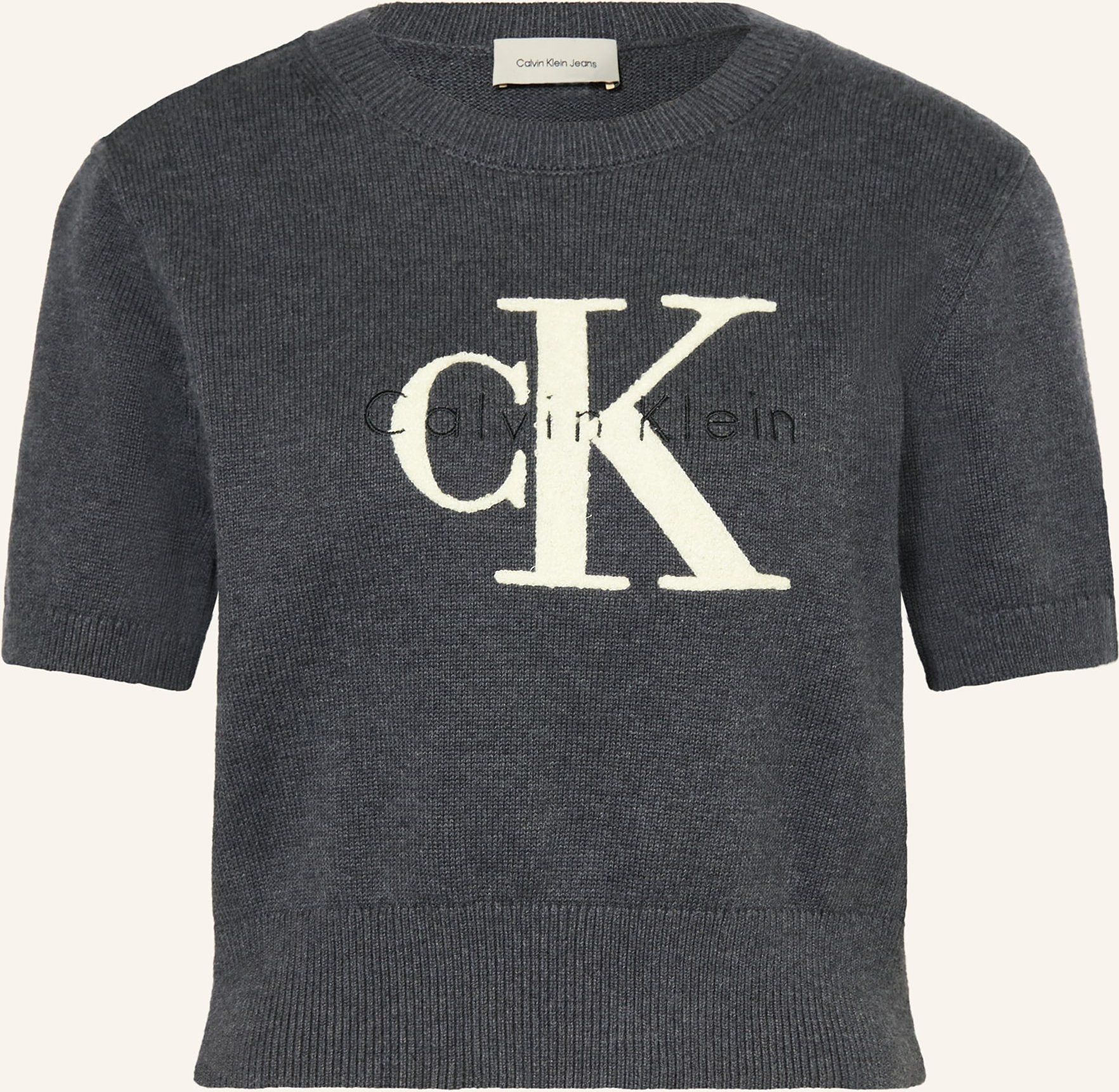 Calvin Klein Jeans Strickshirt grau